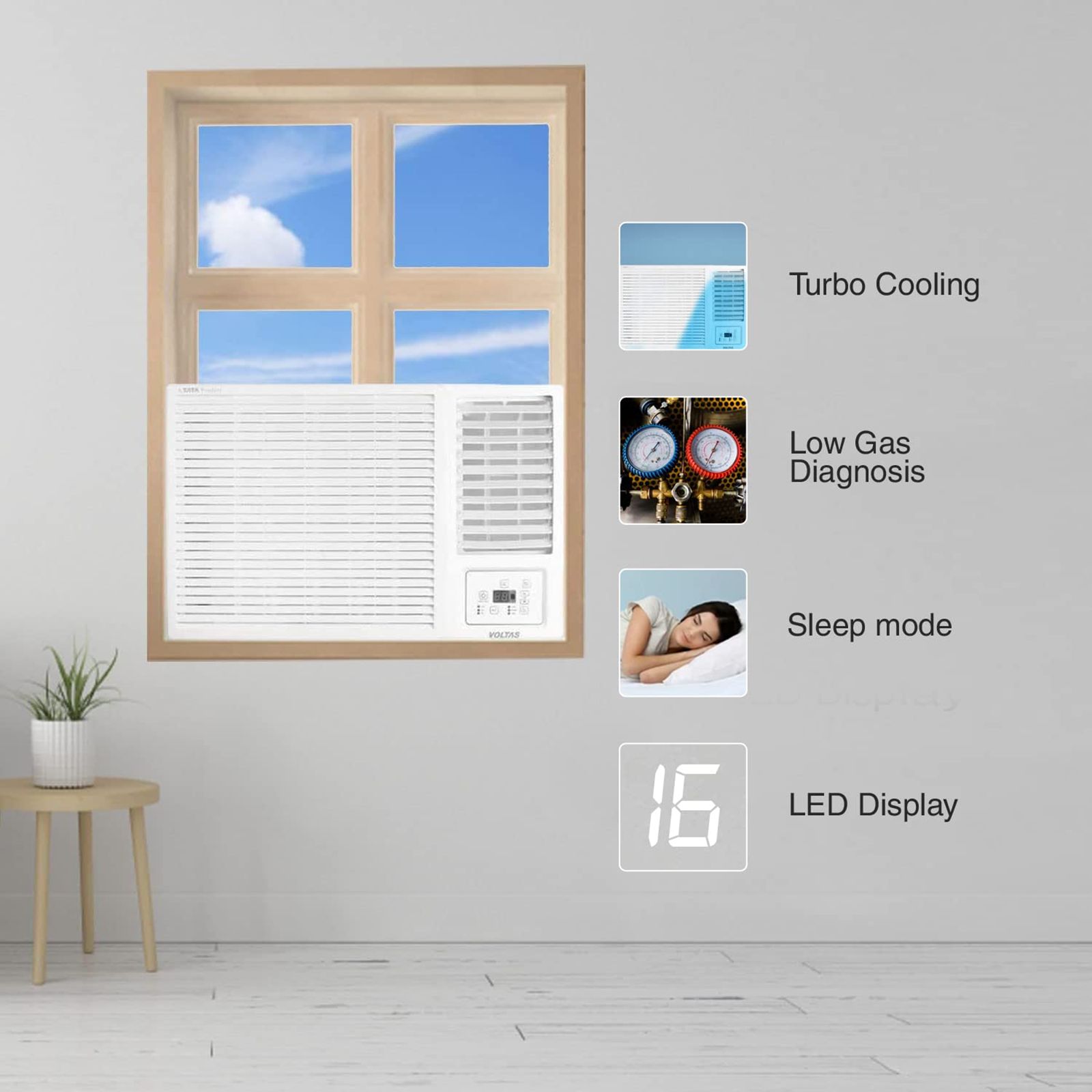 VOLTAS 2 Ton 2 Star Fixed Speed Window AC ( Copper Condenser, Anti Dust Filter, 242 Vectra Plus) VOLTAS 2 Ton 2 Star Fixed Speed Window AC ( Copper Condenser, Anti Dust Filter, 242 Vectra Plus)_10