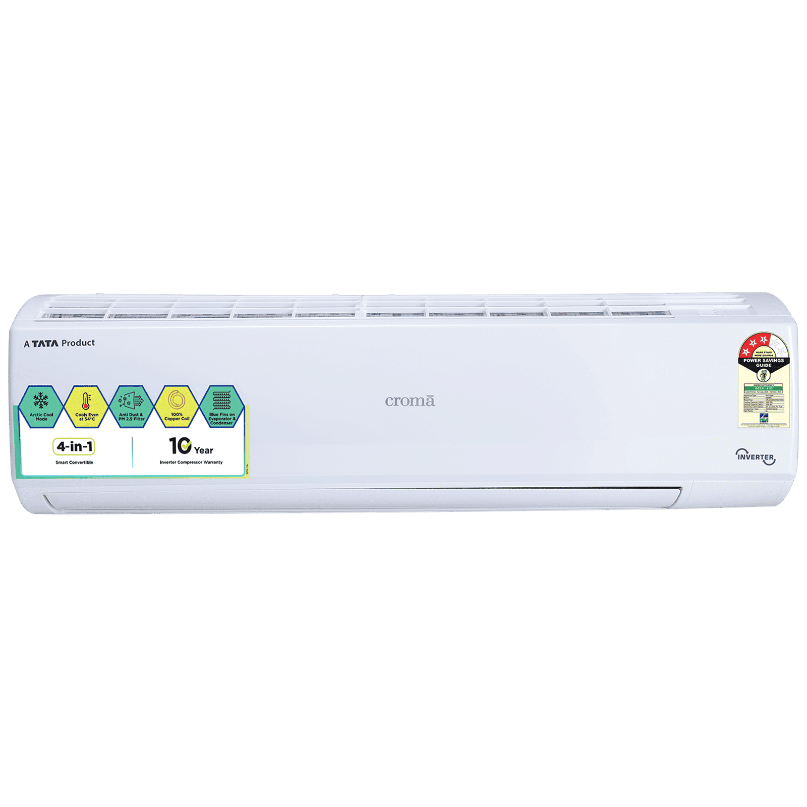 Croma 4 in 1 Convertible 1 Ton 3 Star Inverter Split AC with Dust Filter (Copper Condenser, CRLA012IND170251)_1