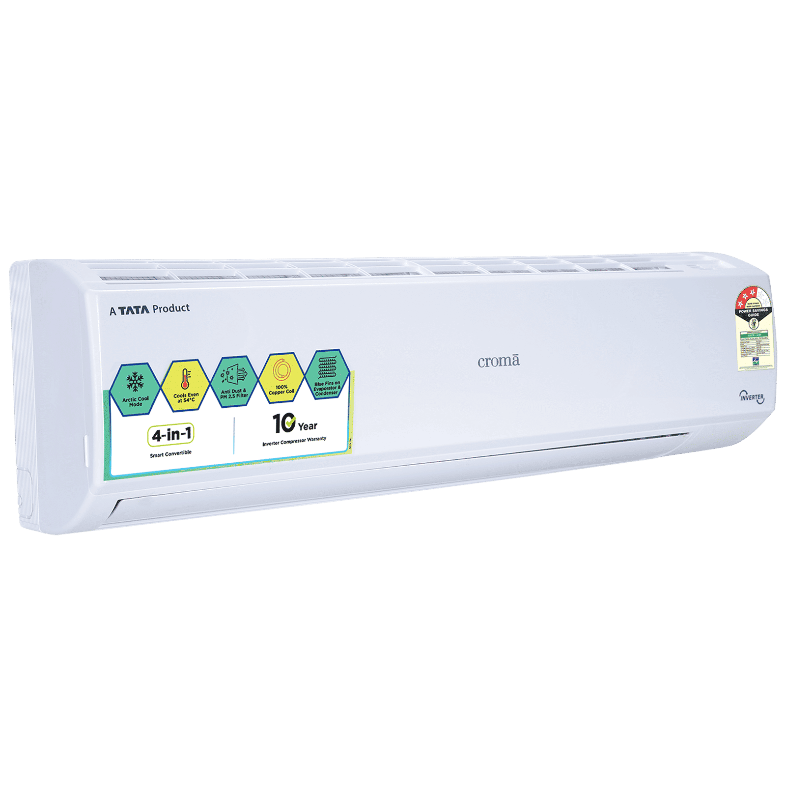 Croma 4 in 1 Convertible 1 Ton 3 Star Inverter Split AC with Dust Filter (Copper Condenser, CRLA012IND170251)_12