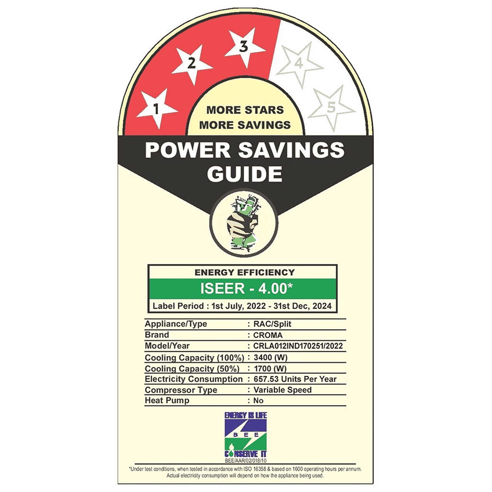 Croma 4 in 1 Convertible 1 Ton 3 Star Inverter Split AC with Dust Filter (Copper Condenser, CRLA012IND170251)_3