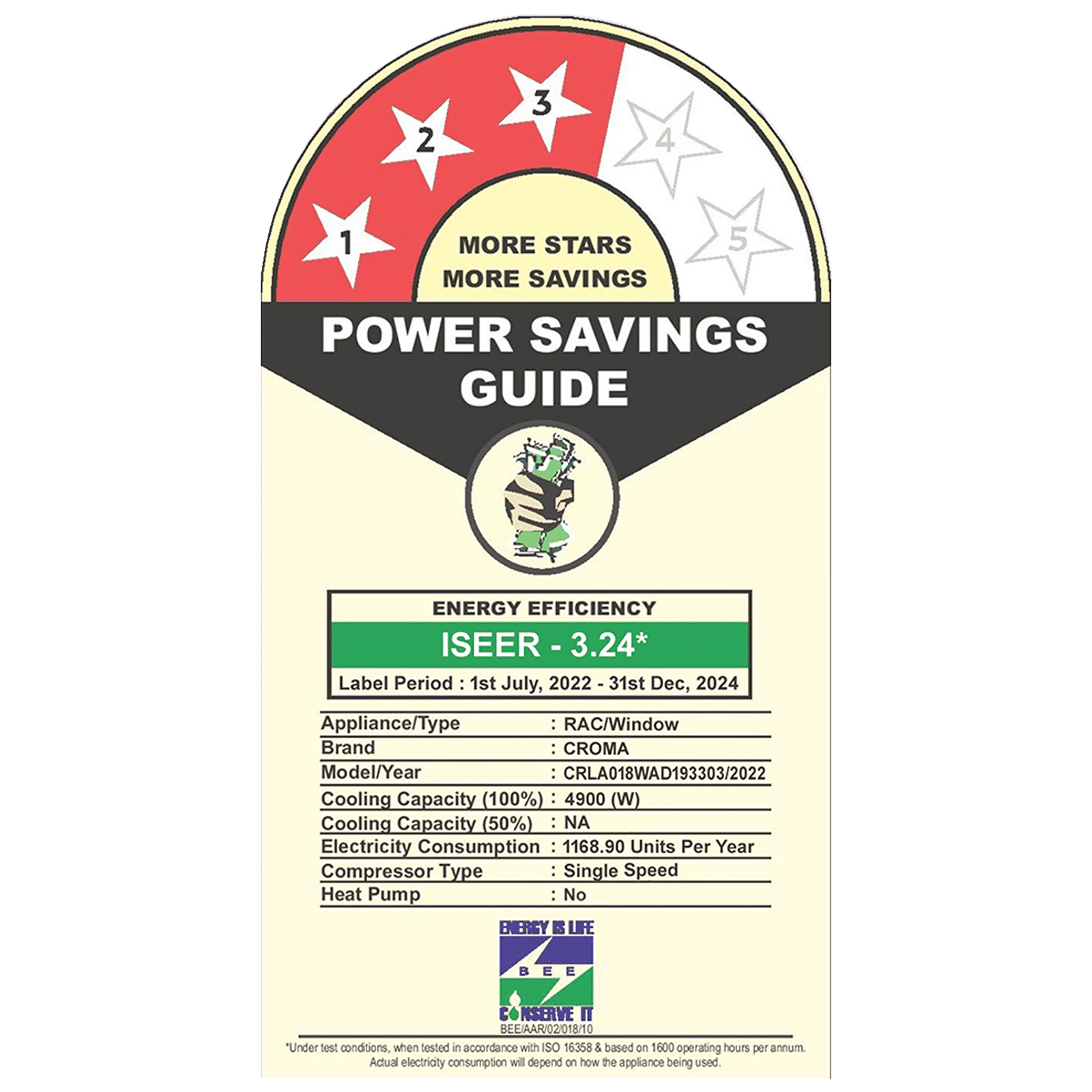 Croma 1.5 Ton 3 Star Fixed Speed Window AC (Copper Condenser, Dust Filter)_3