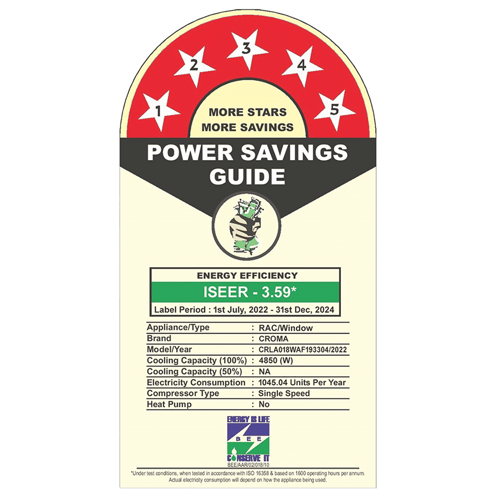 Croma 1.5 Ton 5 Star Fixed Speed Window AC (Copper Condenser, Dust Filter) Croma 1.5 Ton 5 Star Fixed Speed Window AC (Copper Condenser, Dust Filter)_3