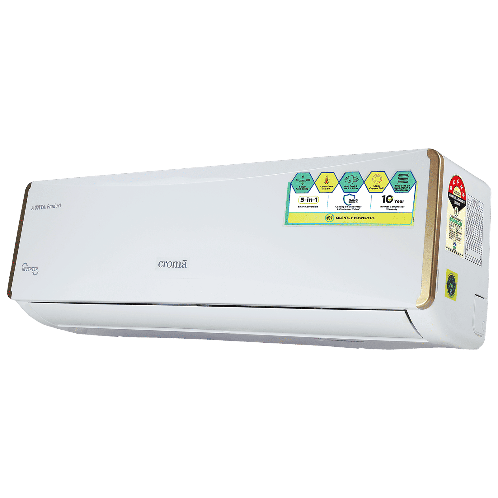 Croma 5 in 1 Convertible 1.5 Ton 5 Star Inverter Split AC with Self Diagnosis (Copper Condenser, CRLA018INF255954)_5
