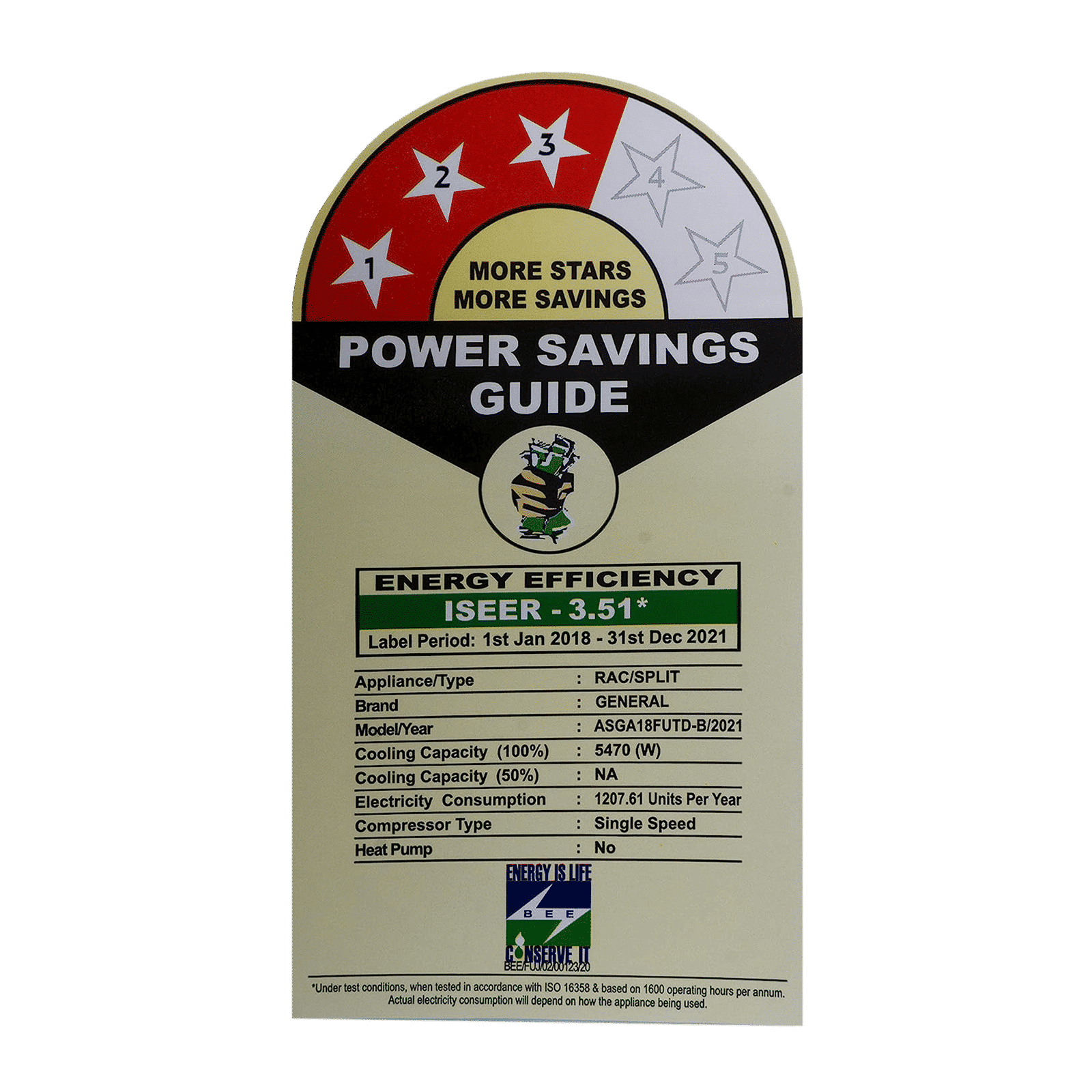 O GENERAL 1.5 Ton 2 Star Split AC ( Copper Condenser, Mildew Resistant Filter, ASGA18FUTD-B)_3