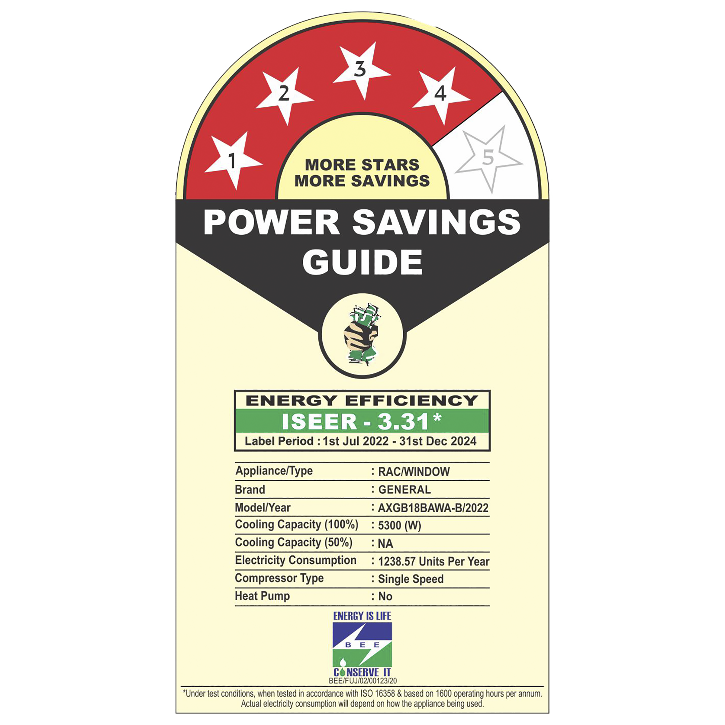 O GENERAL 1.5 Ton 4 Star Window AC (Copper Condenser, Catechin Filter, AXGB18BAWA-B)_3