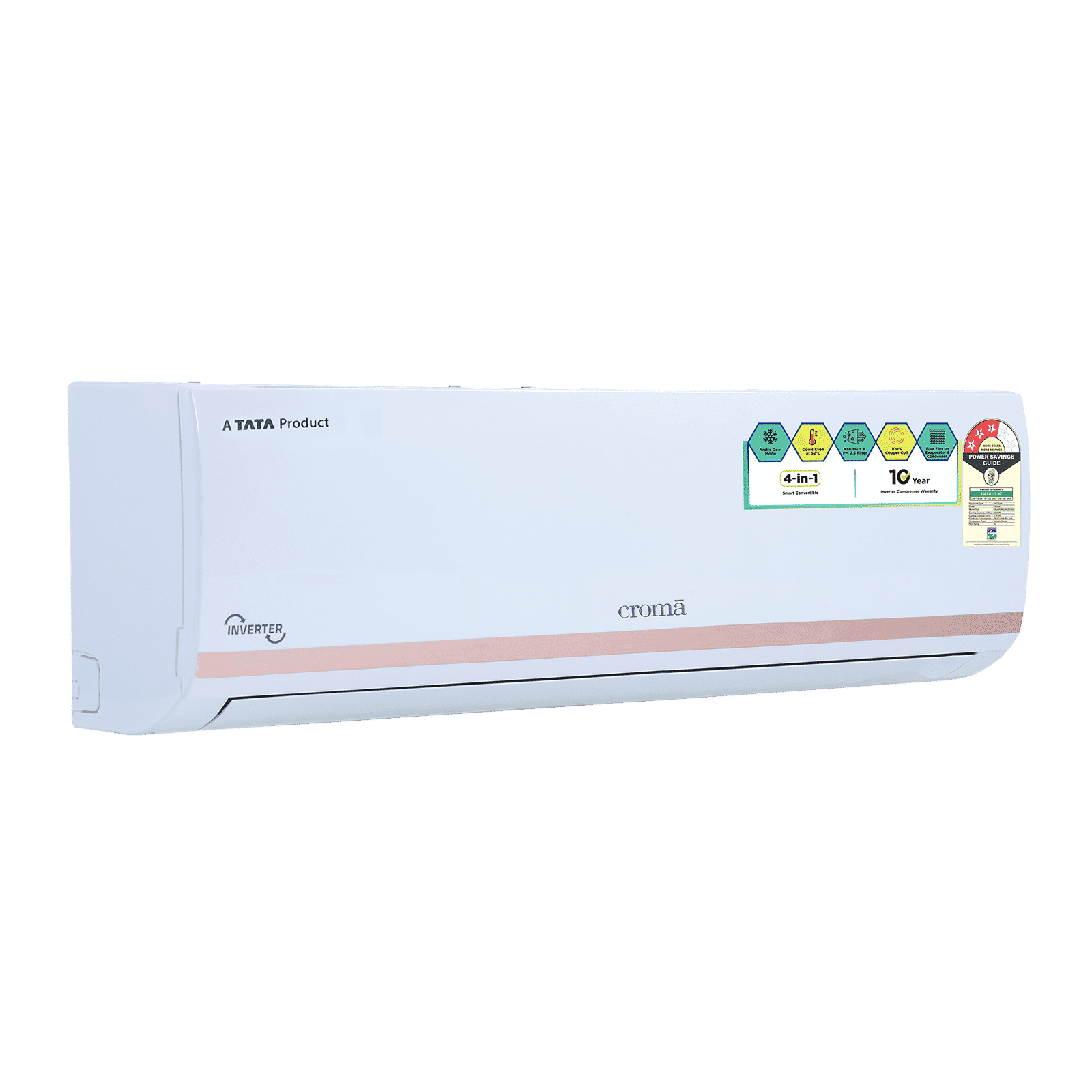 Croma 4 in 1 Convertible 1 Ton 3 Star Inverter Split AC with Dust Filter (Copper Condenser, CRLA012IND283251) Croma 4 in 1 Convertible 1 Ton 3 Star Inverter Split AC with Dust Filter (Copper Condenser, CRLA012IND283251)_16
