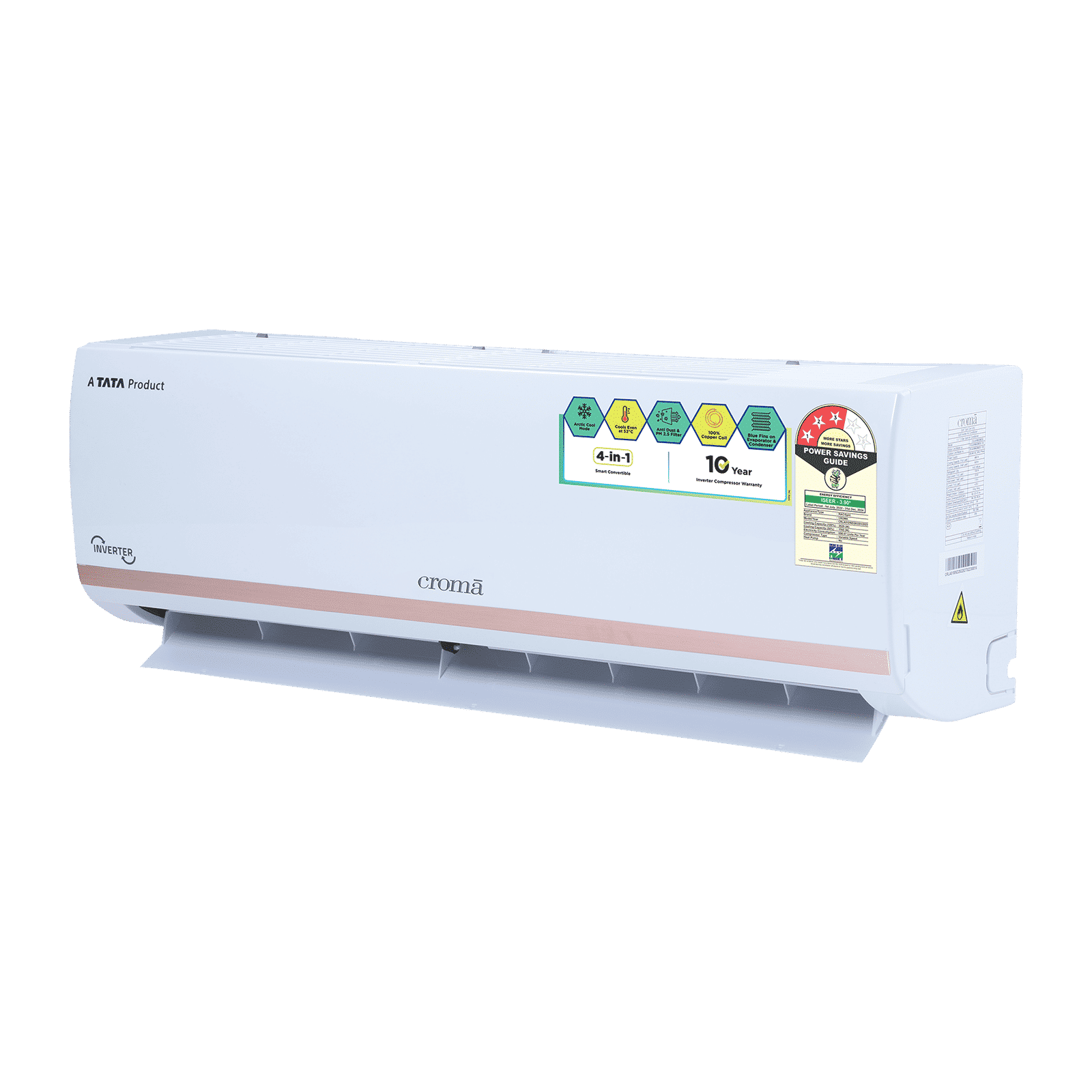 Croma 4 in 1 Convertible 1 Ton 3 Star Inverter Split AC with Dust Filter (Copper Condenser, CRLA012IND283251) Croma 4 in 1 Convertible 1 Ton 3 Star Inverter Split AC with Dust Filter (Copper Condenser, CRLA012IND283251)_18