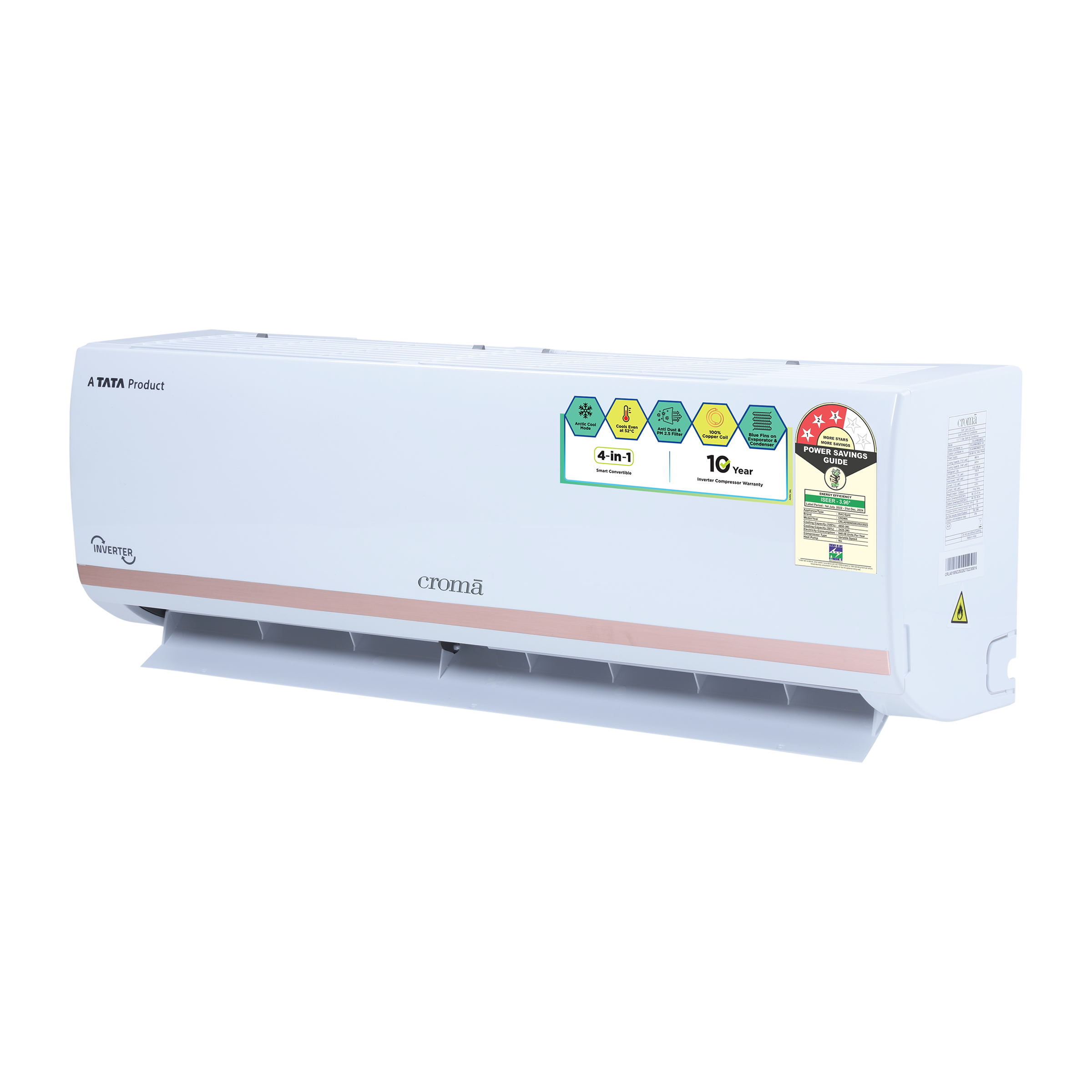 Croma 4 in 1 Convertible 1.5 Ton 3 Star Inverter Split AC with Dust Filter (Copper Condenser, CRLA018IND283252)_13