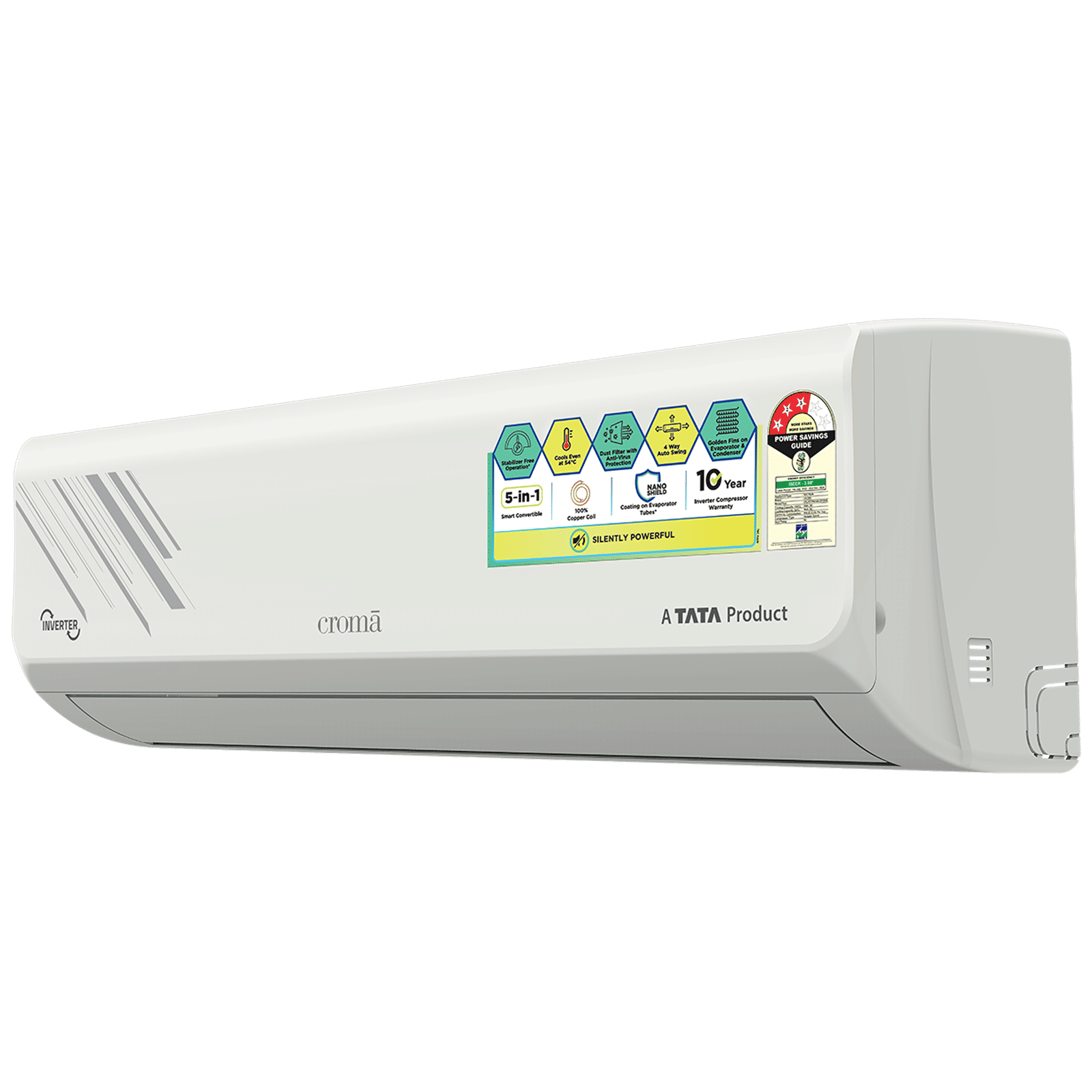 Croma 5 in 1 Convertible 1 Ton 3 Star Inverter Split AC with Self Diagnosis (Copper Condenser, CRLA012IND255351)_8