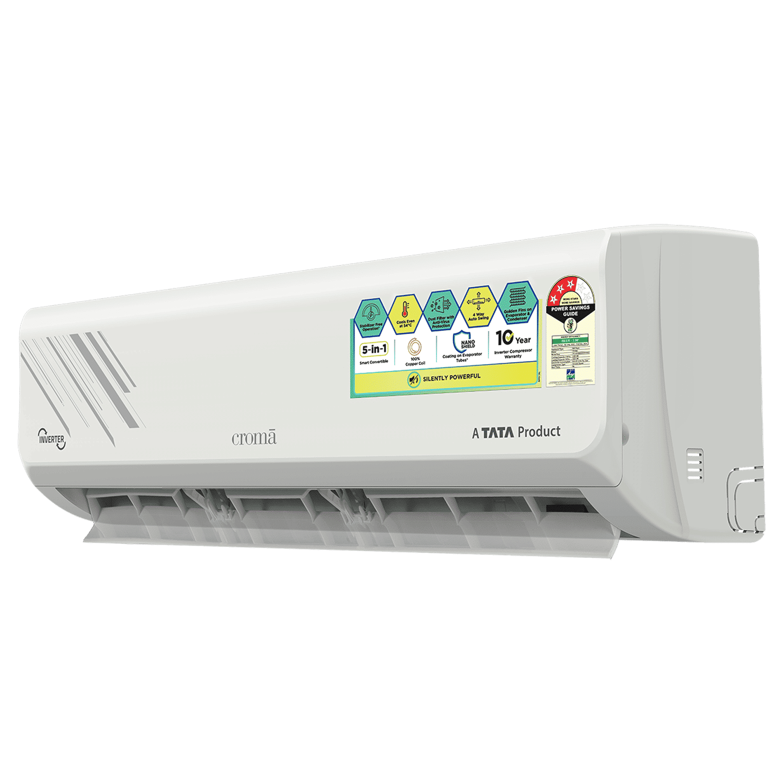 Croma 5 in 1 Convertible 1 Ton 3 Star Inverter Split AC with Self Diagnosis (Copper Condenser, CRLA012IND255351)_6