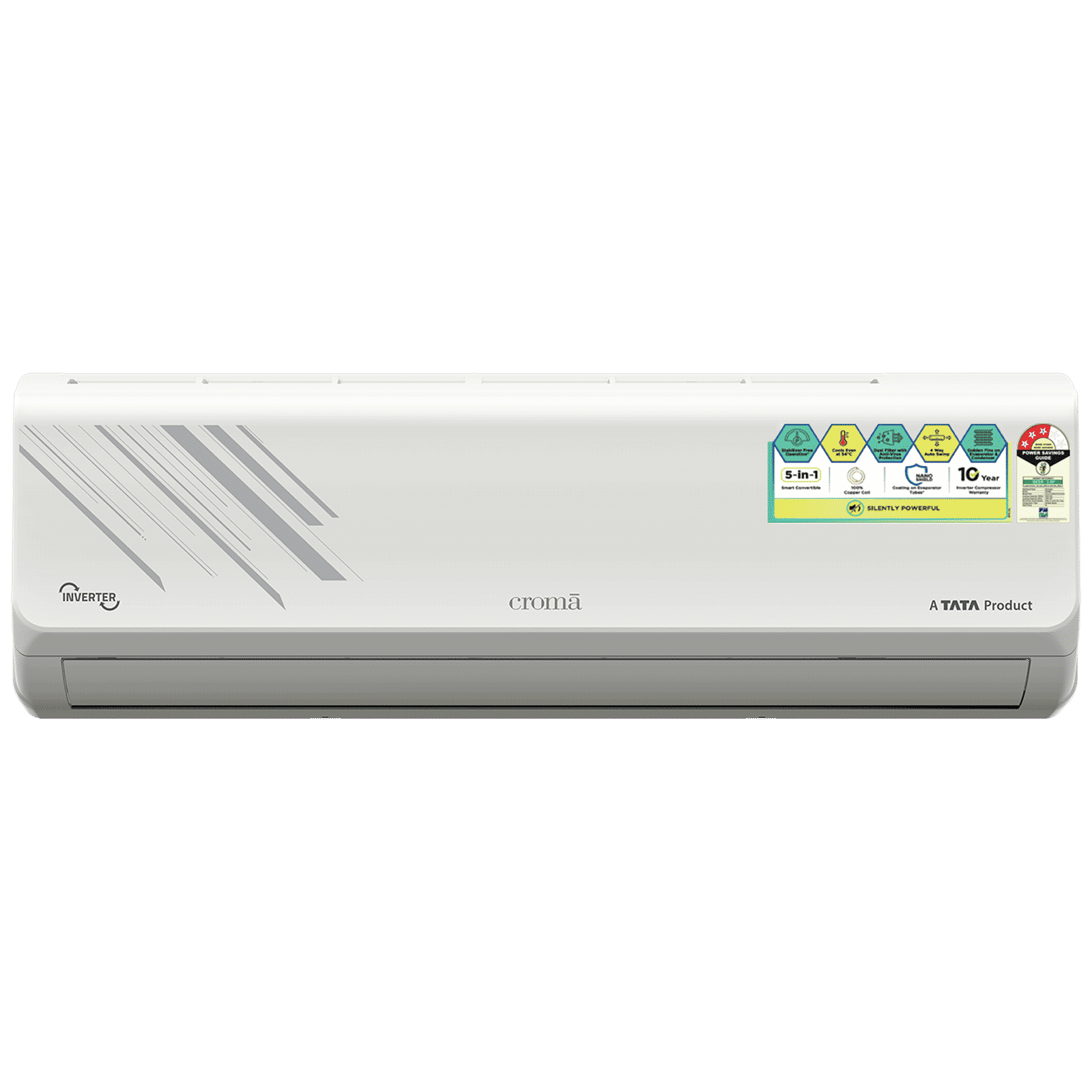 Croma 5 in 1 Convertible 1.5 Ton 3 Star Inverter Split AC with Self Diagnosis (Copper Condenser, CRLA018IND255352)_1