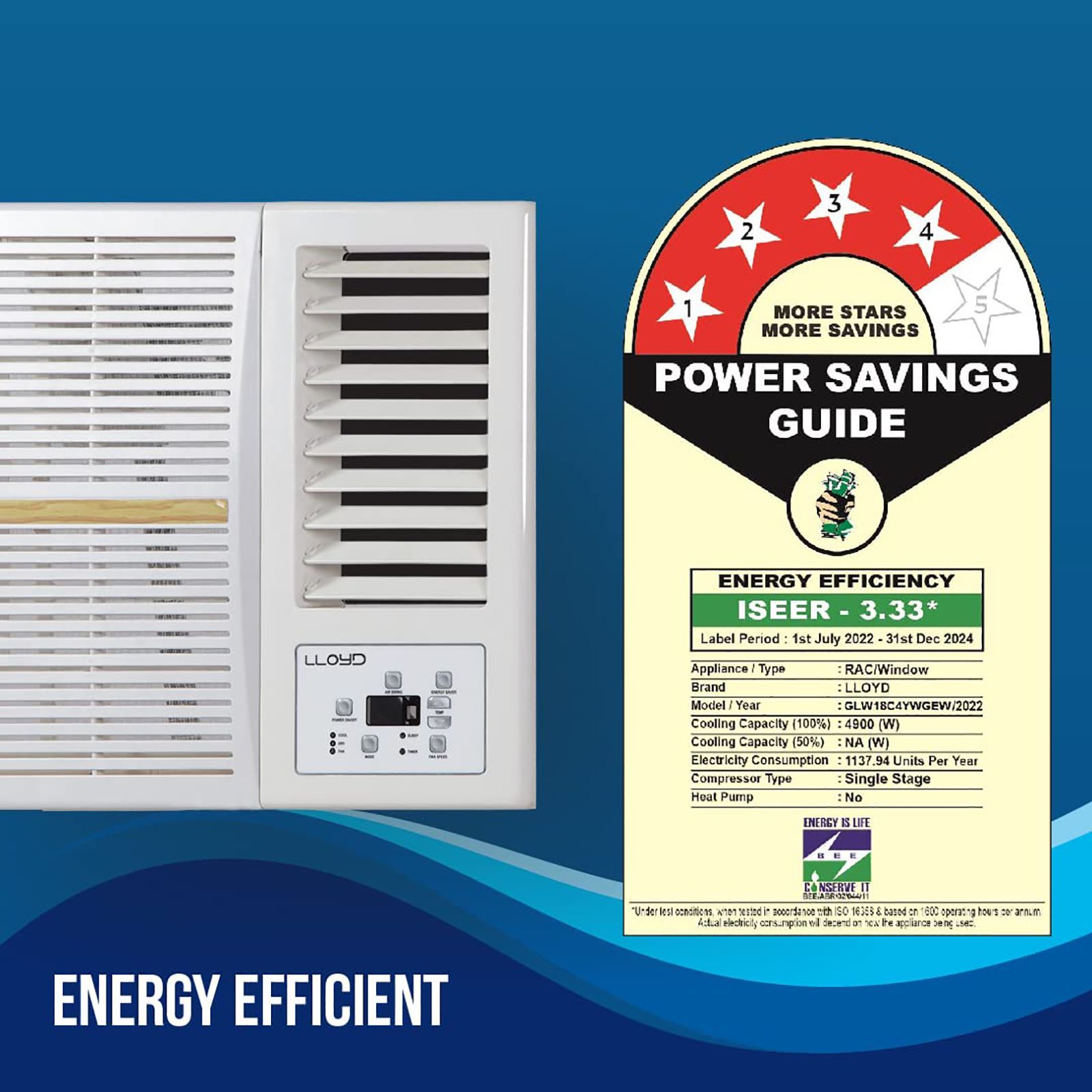 LLOYD 1.5 Ton 4 Star Window AC (Copper Condenser, GLW18C4YWGEW)_6