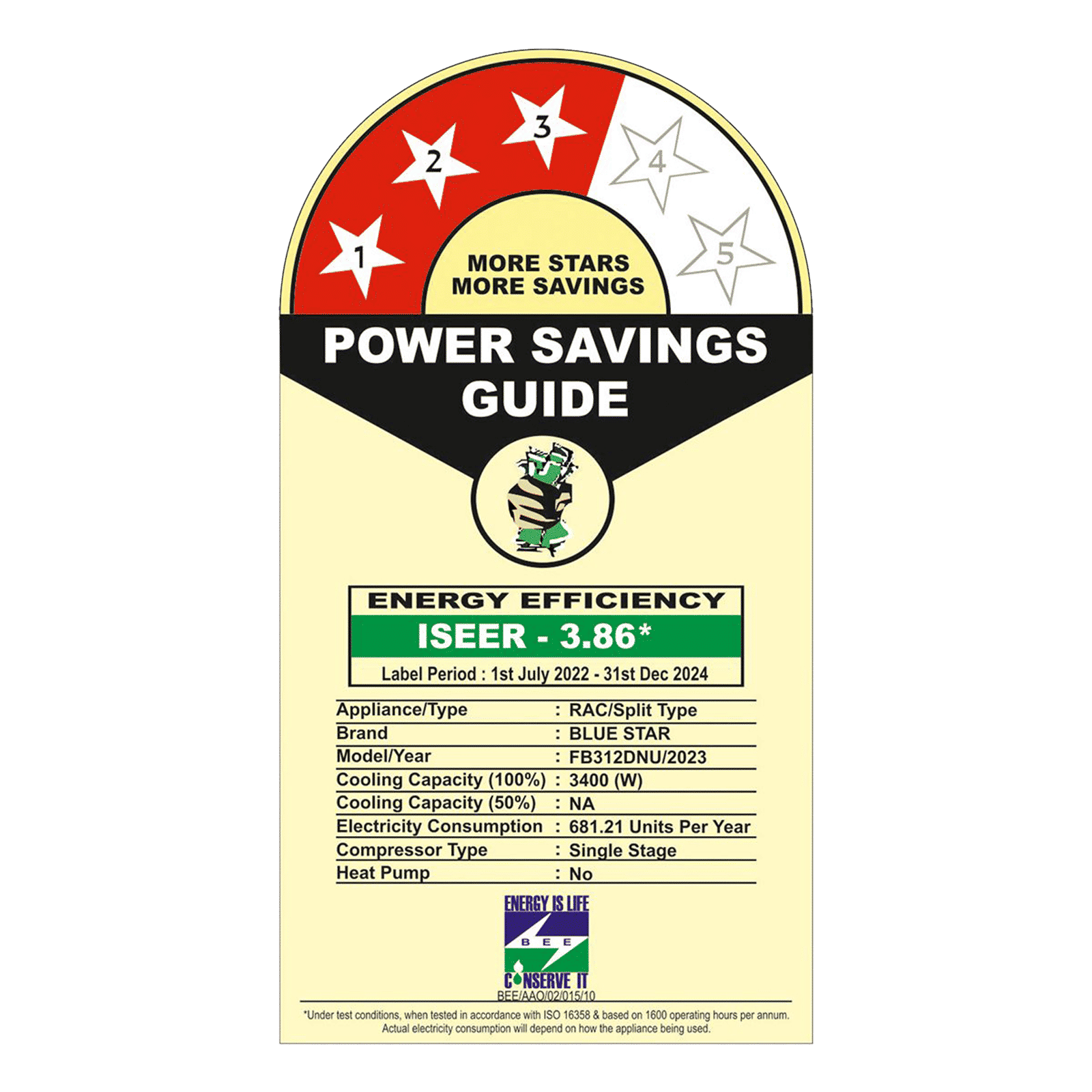 Blue Star 1 Ton 3 Star Split AC (Copper Condenser, Dust Filter, FB312DNU)_3