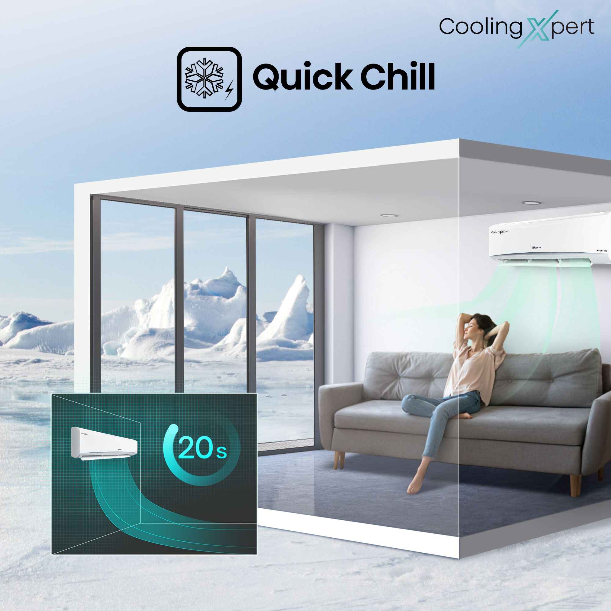 Hisense Cooling Expert 5 in 1 Convertible 1 Ton 3 Star Inverter Split AC with Auto Cleanser (Copper Condenser, ATC353HIB) Hisense Cooling Expert 5 in 1 Convertible 1 Ton 3 Star Inverter Split AC with Auto Cleanser (Copper Condenser, ATC353HIB)_18