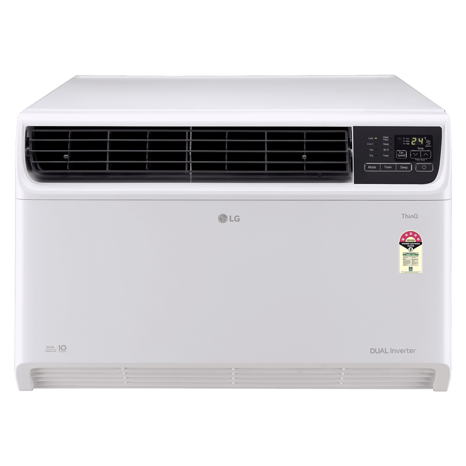 LG 4 in 1 Convertible 1.5 Ton 5 Star Dual Inverter Window Smart AC with Stabilizer Free Operation (Copper Condenser, RW-Q18WWZA)_1