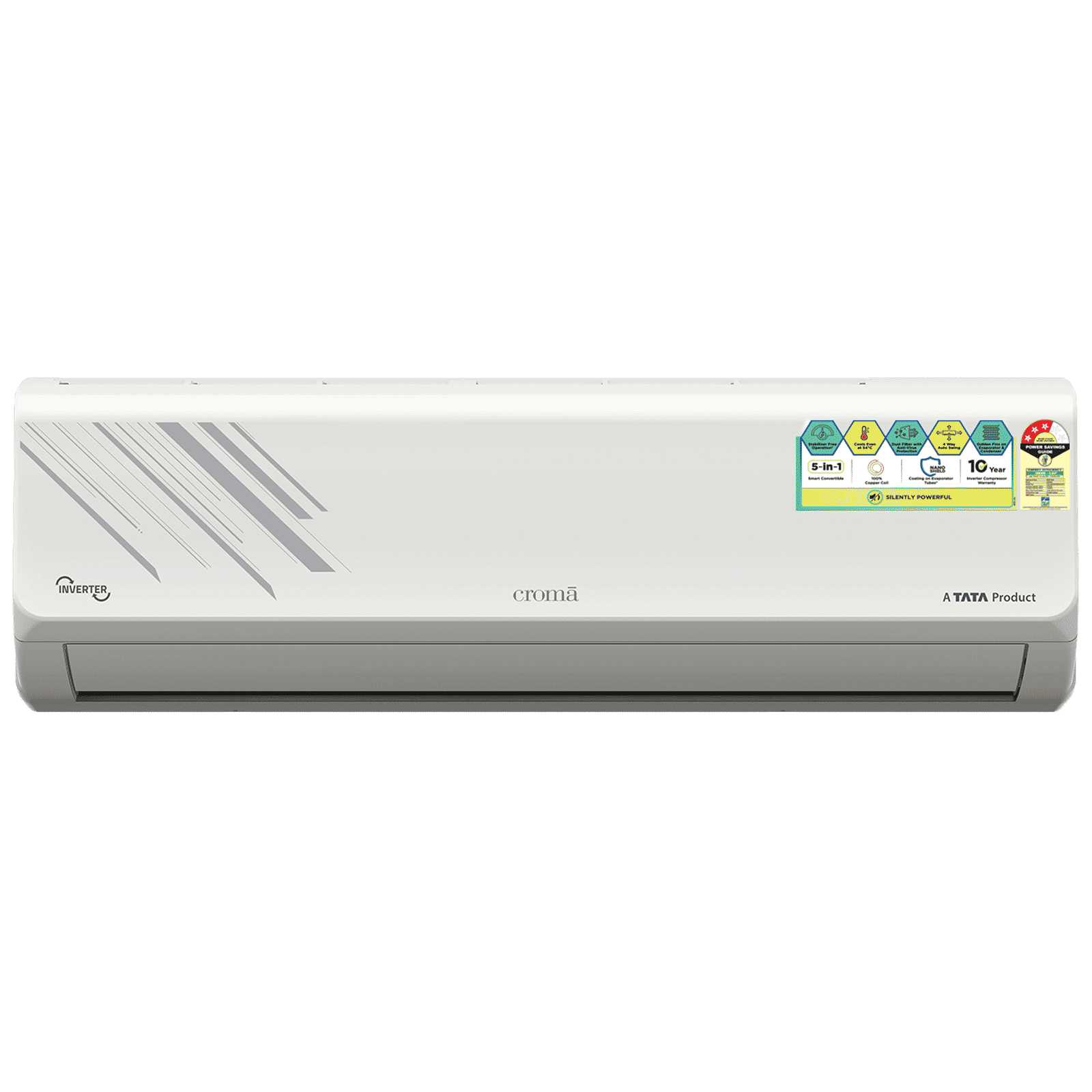 Croma 5 in 1 Convertible 2 Ton 3 Star Inverter Split AC with Dust Filter (Copper Condenser, CRLA024IND255354) Croma 5 in 1 Convertible 2 Ton 3 Star Inverter Split AC with Dust Filter (Copper Condenser, CRLA024IND255354)_1