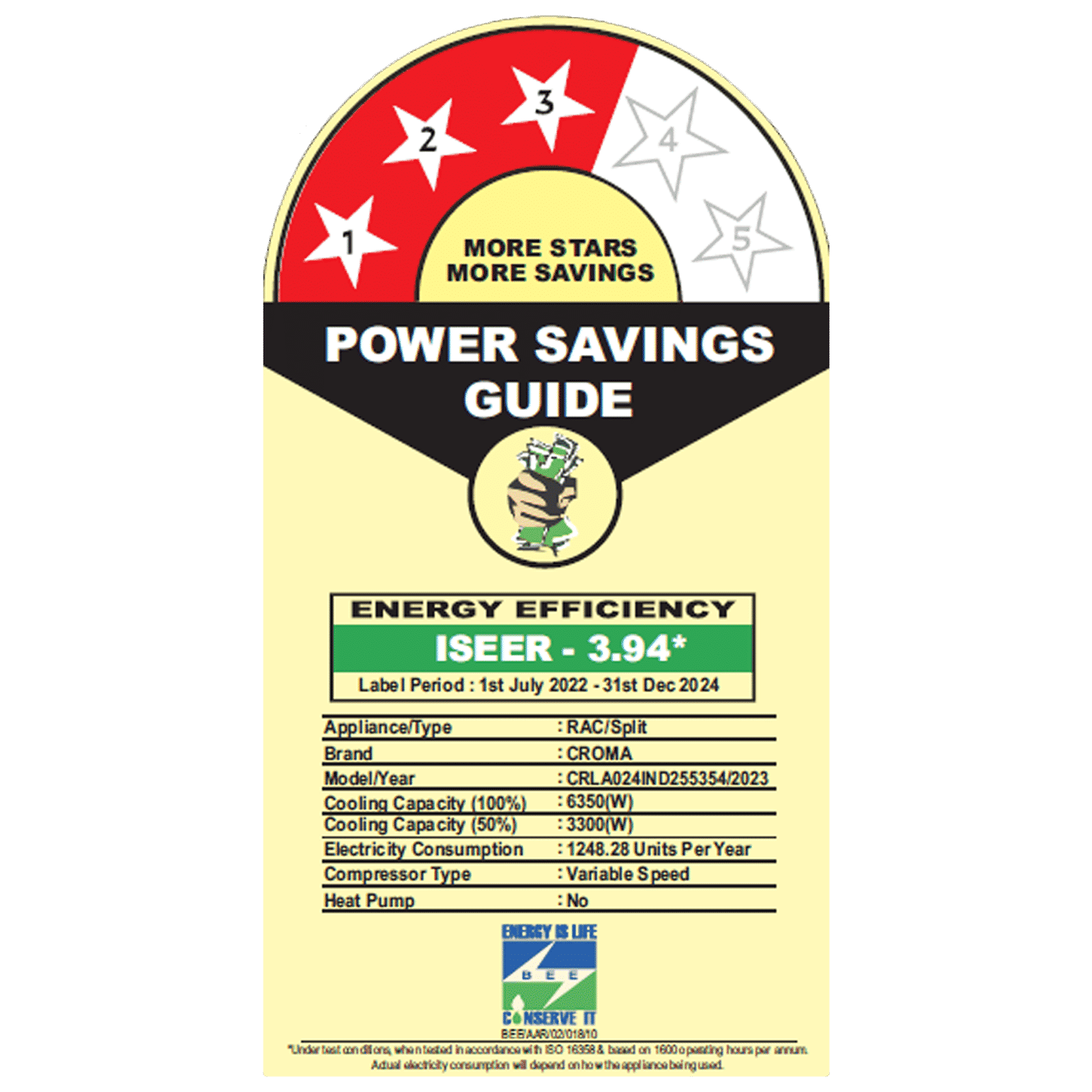 Croma 5 in 1 Convertible 2 Ton 3 Star Inverter Split AC with Dust Filter (Copper Condenser, CRLA024IND255354) Croma 5 in 1 Convertible 2 Ton 3 Star Inverter Split AC with Dust Filter (Copper Condenser, CRLA024IND255354)_3