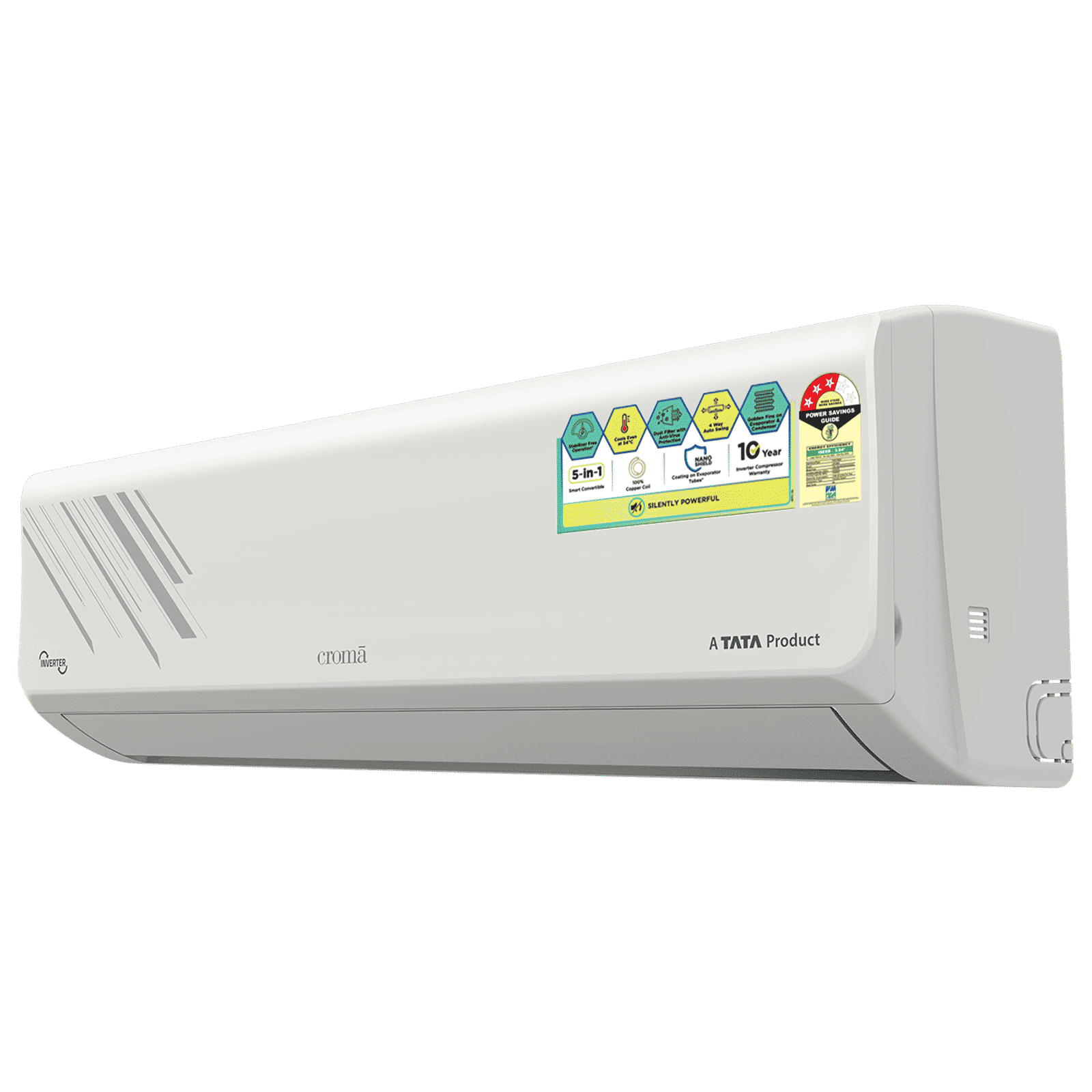 Croma 5 in 1 Convertible 2 Ton 3 Star Inverter Split AC with Dust Filter (Copper Condenser, CRLA024IND255354) Croma 5 in 1 Convertible 2 Ton 3 Star Inverter Split AC with Dust Filter (Copper Condenser, CRLA024IND255354)_6