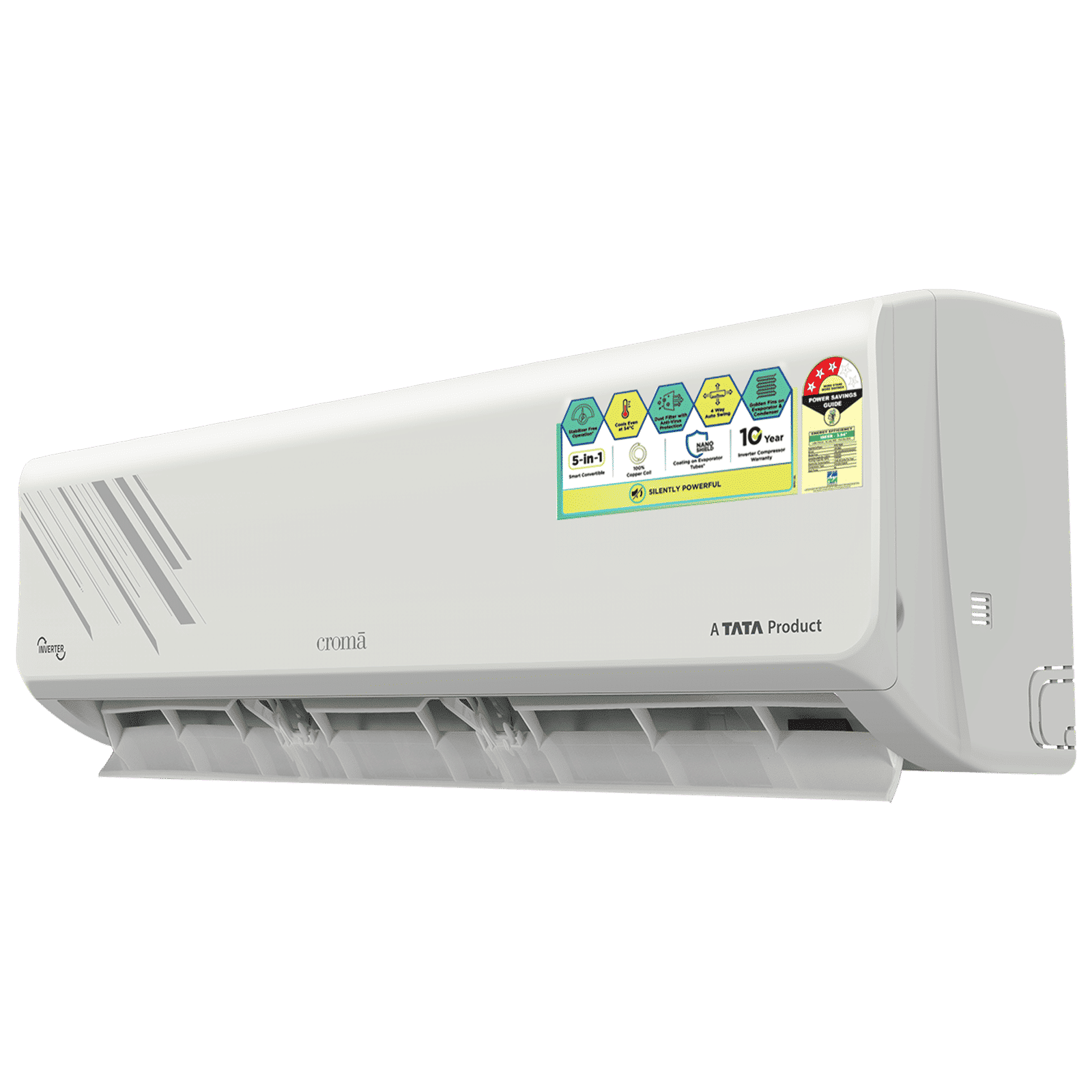 Croma 5 in 1 Convertible 2 Ton 3 Star Inverter Split AC with Dust Filter (Copper Condenser, CRLA024IND255354) Croma 5 in 1 Convertible 2 Ton 3 Star Inverter Split AC with Dust Filter (Copper Condenser, CRLA024IND255354)_8