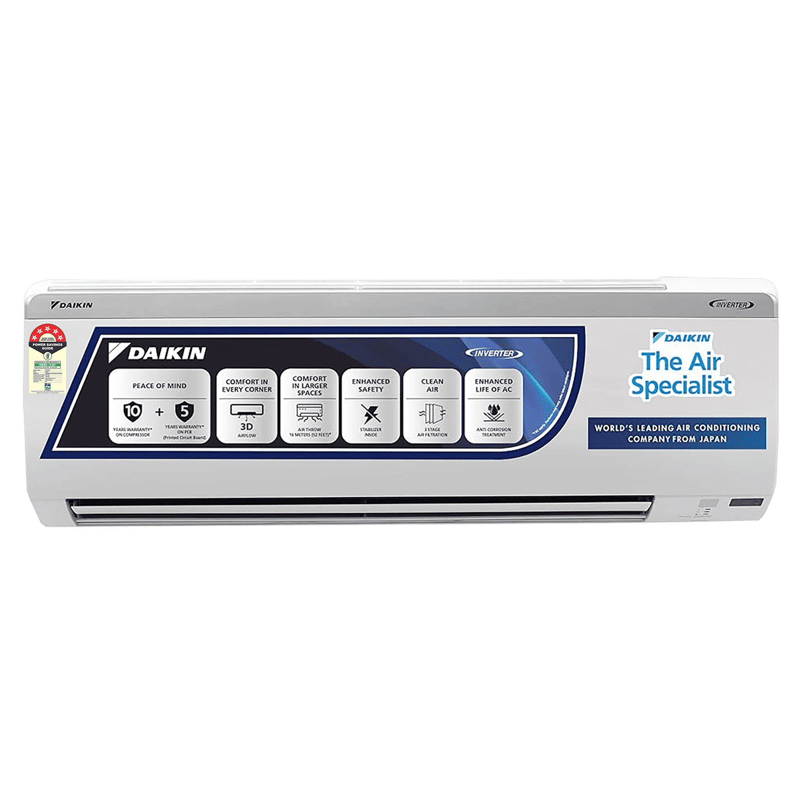 DAIKIN Standard 1 Ton 5 Star Inverter Split AC (Copper Condenser, PM 2.5 Filter, MTKM35U)_1
