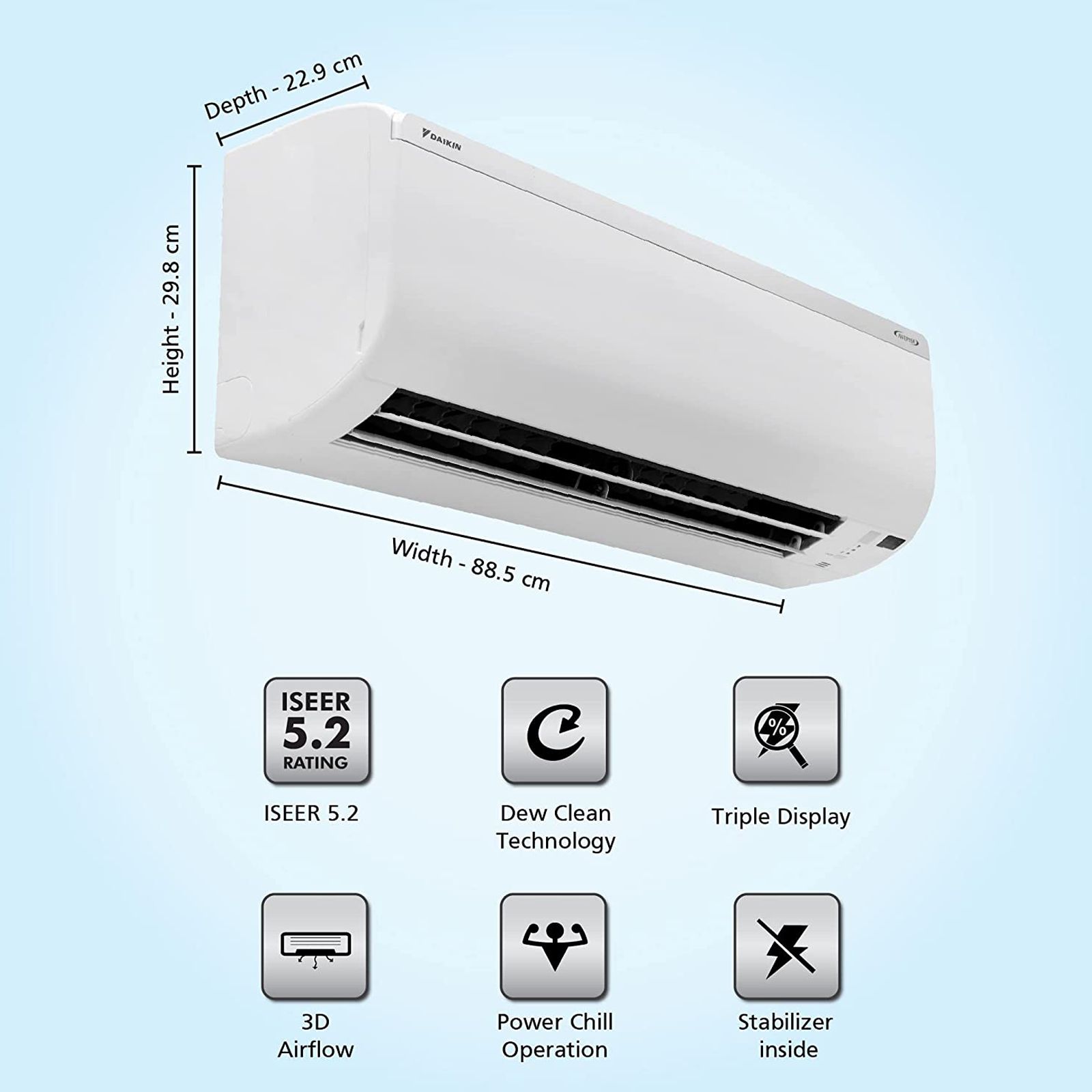 DAIKIN Standard 1.8 Ton 5 Star Inverter Split AC (Copper Condenser, PM 2.5 Filter, MTKM60U) DAIKIN Standard 1.8 Ton 5 Star Inverter Split AC (Copper Condenser, PM 2.5 Filter, MTKM60U)_10
