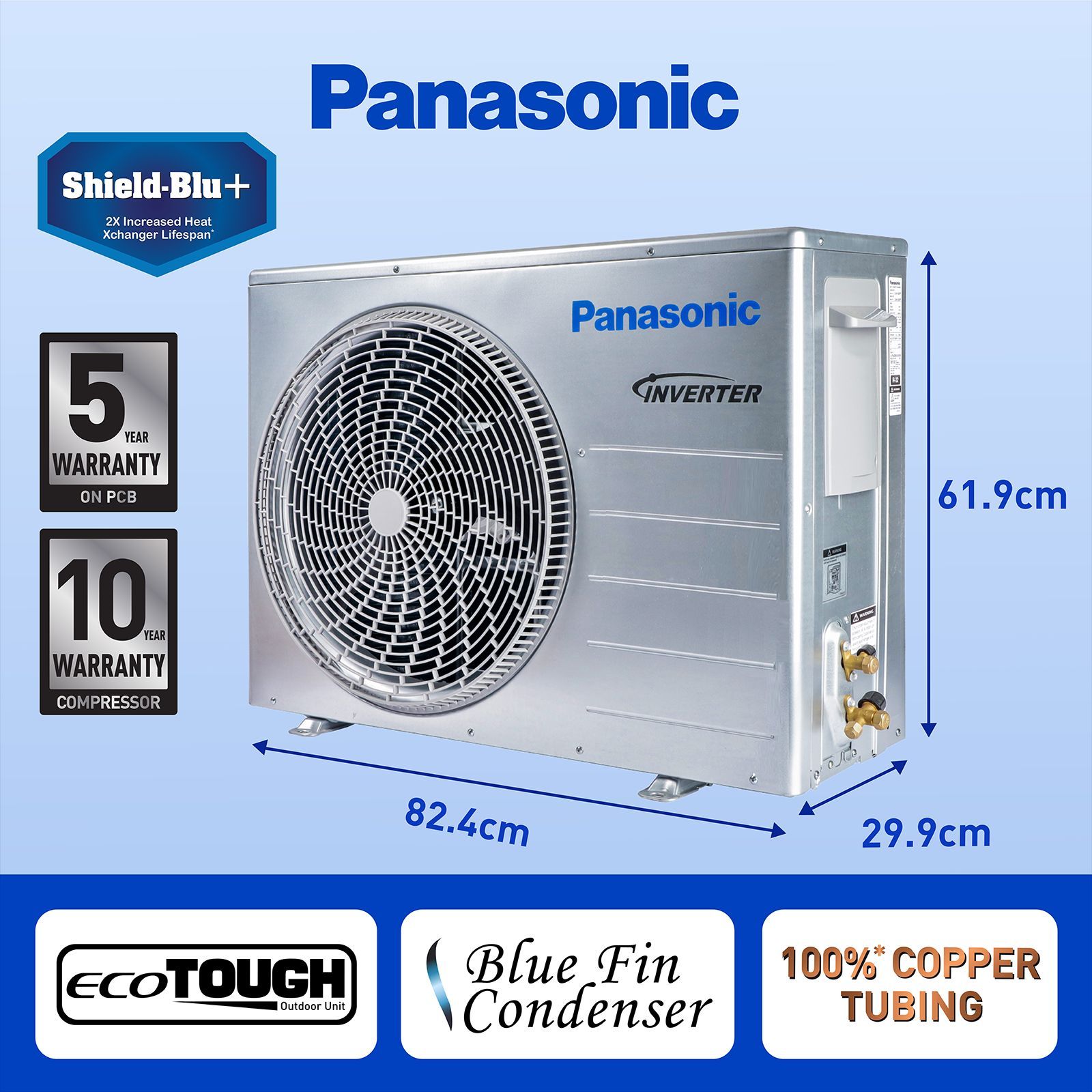 Panasonic 7 in 1 Convertible 1 Ton 5 Star Inverter Split Smart AC with Amazon Alexa and Google Assistant Support (Copper Condenser, CS/CU-HU12ZKYF) Panasonic 7 in 1 Convertible 1 Ton 5 Star Inverter Split Smart AC with Amazon Alexa and Google Assistant Support (Copper Condenser, CS/CU-HU12ZKYF)_13