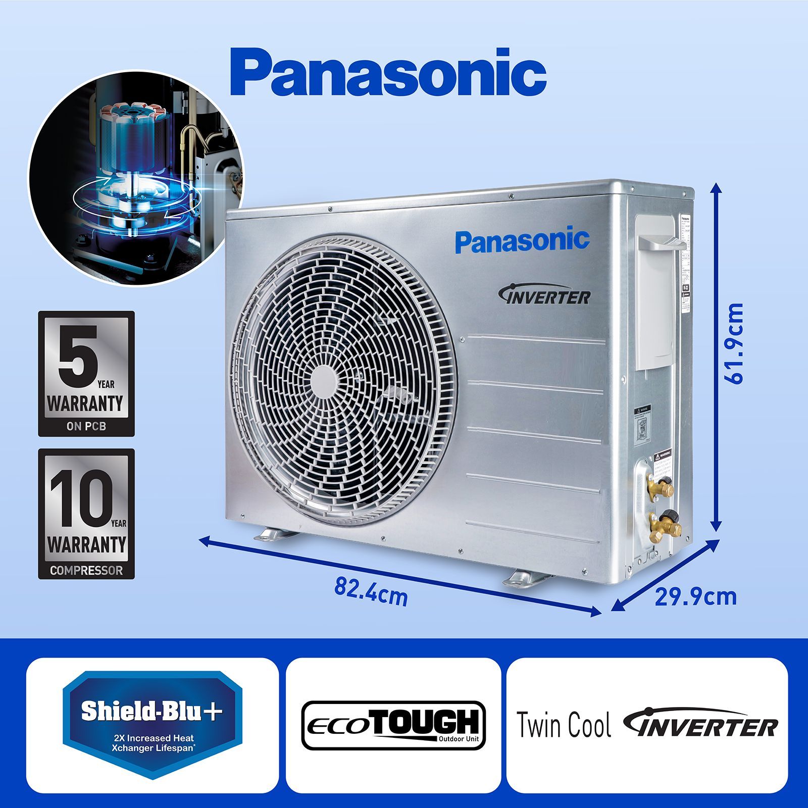 Panasonic 7 in 1 Convertible 2 Ton 3 Star Hot & Cold Inverter Split Smart AC with Google Assistant Support (Copper Condenser, CS/CU-KZ24ZKYF)_12