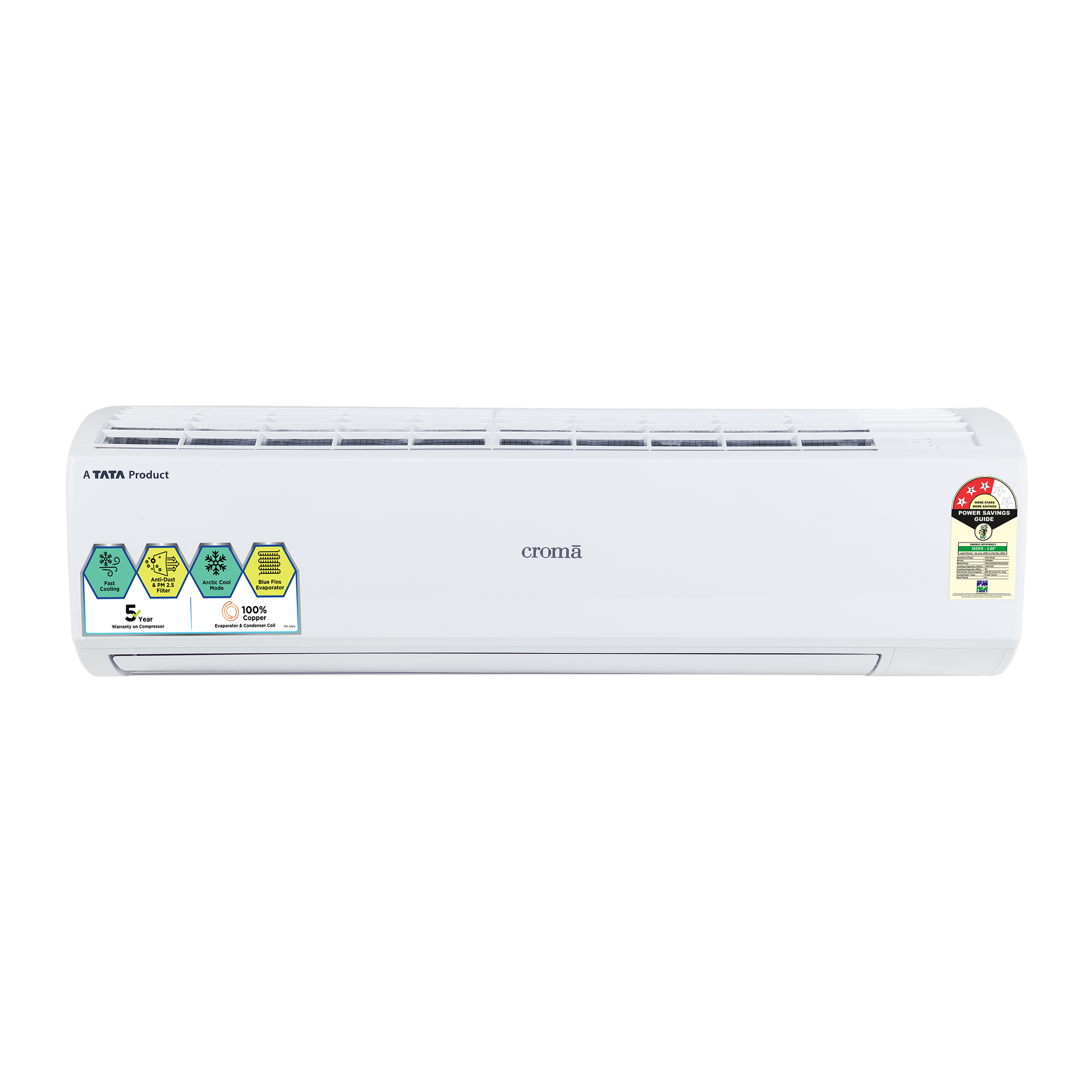 Croma 1 Ton 3 Star Split AC (Copper Condenser, Dust Filter, CRLA012SAD170233) Croma 1 Ton 3 Star Split AC (Copper Condenser, Dust Filter, CRLA012SAD170233)_1