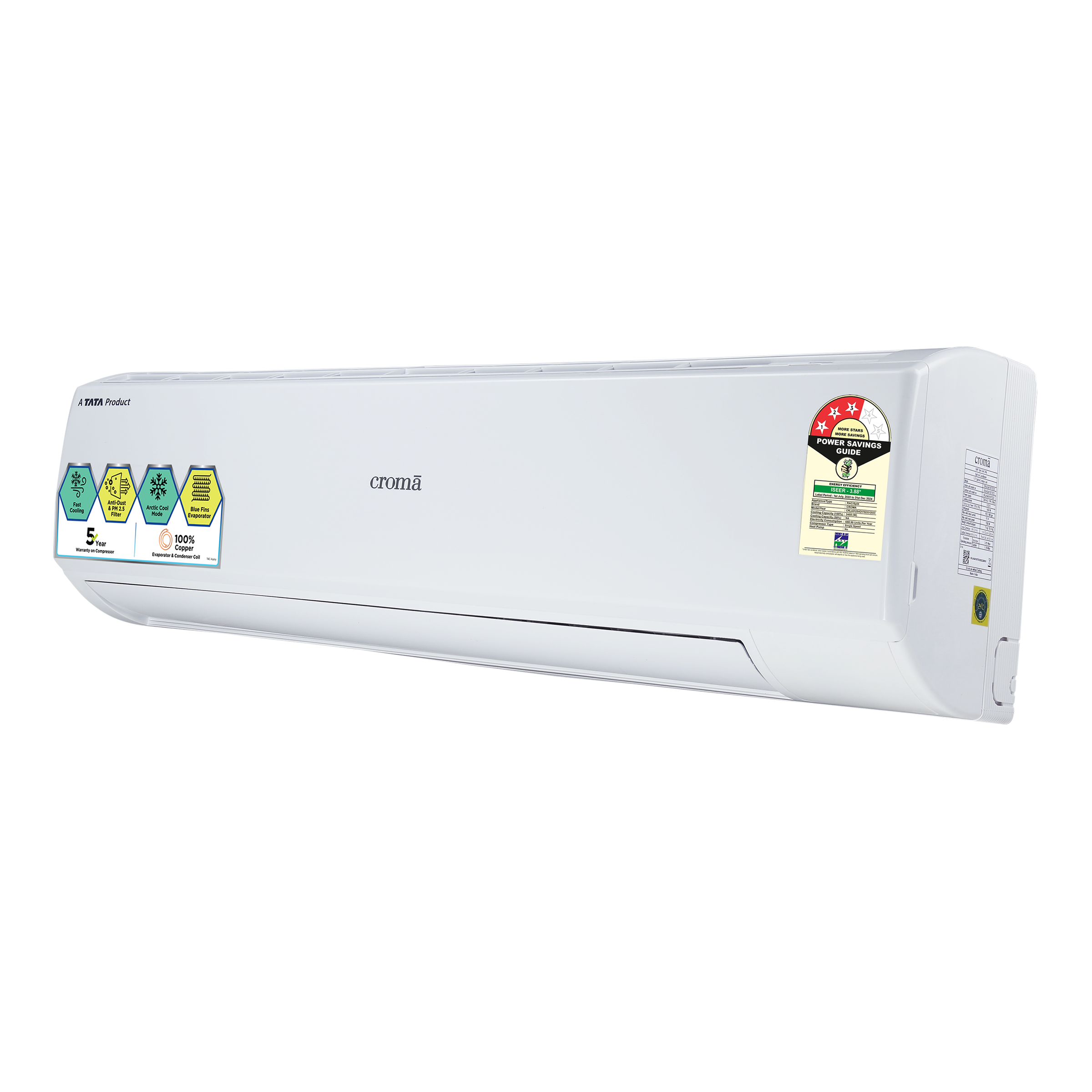 Croma 1 Ton 3 Star Split AC (Copper Condenser, Dust Filter, CRLA012SAD170233) Croma 1 Ton 3 Star Split AC (Copper Condenser, Dust Filter, CRLA012SAD170233)_4
