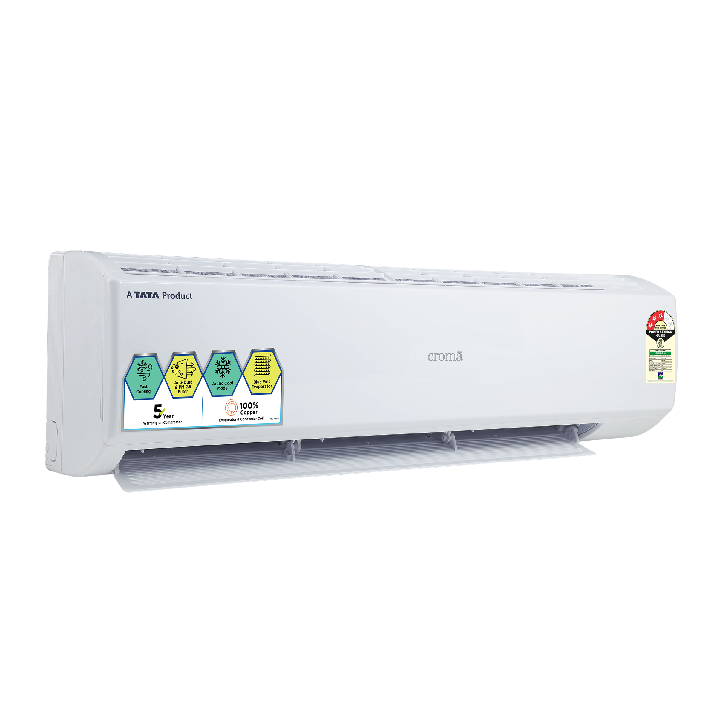 Croma 1 Ton 3 Star Split AC (Copper Condenser, Dust Filter, CRLA012SAD170233) Croma 1 Ton 3 Star Split AC (Copper Condenser, Dust Filter, CRLA012SAD170233)_6