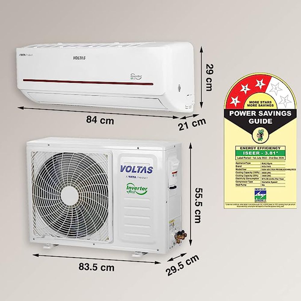 VOLTAS 1.5 Ton 3 Star Inverter Split AC (Copper Condenser, Anti Dust, 183V Vectra Prism)_12
