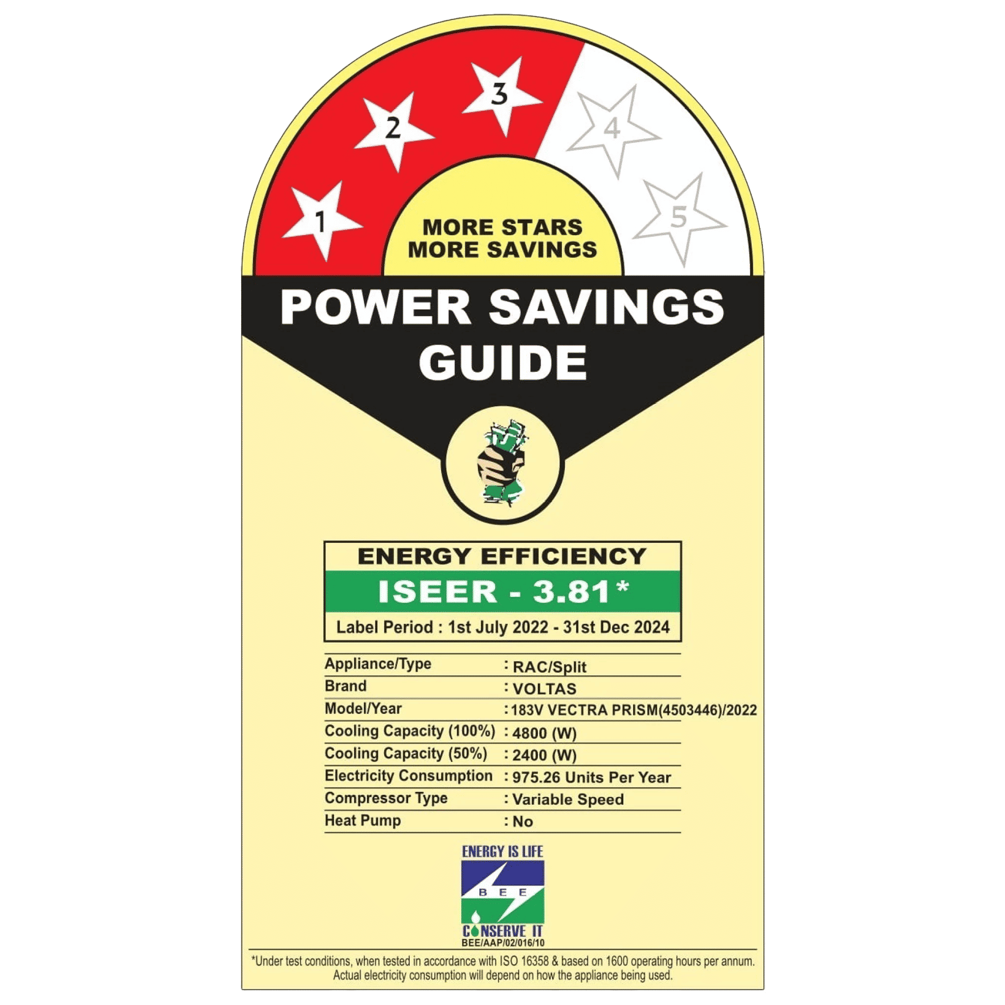 VOLTAS 1.5 Ton 3 Star Inverter Split AC (Copper Condenser, Anti Dust, 183V Vectra Prism)_3