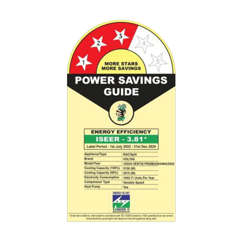 VOLTAS 1.5 Ton 3 Star Hot and Cold Inverter Split AC (Copper Condenser, Anti Dust Filter, 183VH Vertis Prism)_3