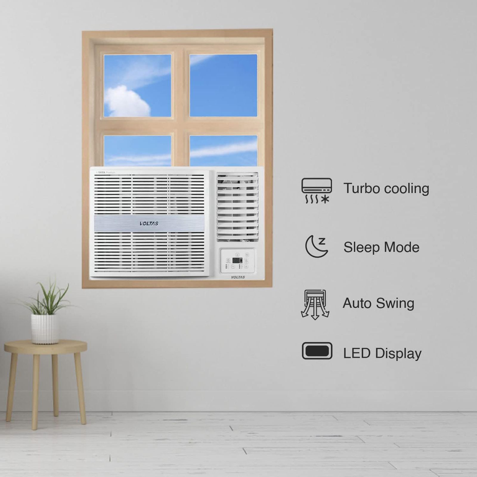 VOLTAS Vertis 2 in 1 Convertible 1 Ton 5 Star Inverter Window AC with Dual Filter Protection (Copper Condenser, 125V Vertis Pearl)_8