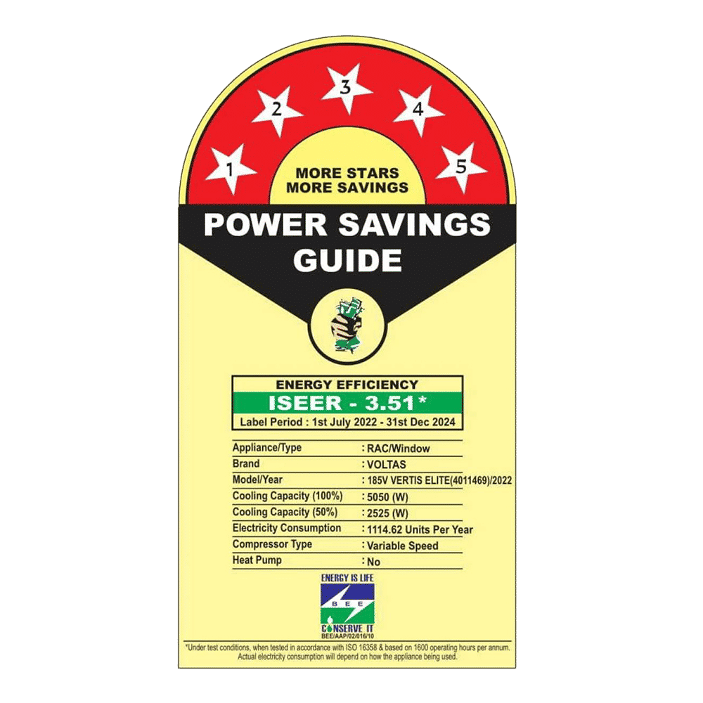 VOLTAS 185V Vertis Elite 1.5 Ton 5 Star Inverter Window AC (Copper Condenser, Anti Dust Filter) VOLTAS 185V Vertis Elite 1.5 Ton 5 Star Inverter Window AC (Copper Condenser, Anti Dust Filter)_3