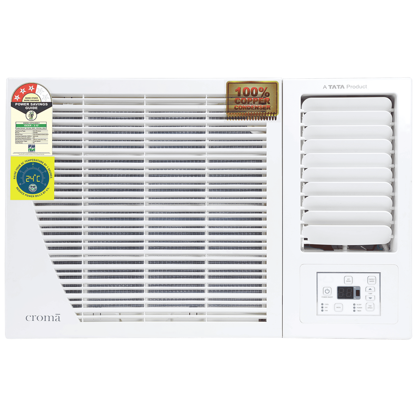 Croma 1.5 Ton 3 Star Fixed Speed Window AC (Copper Condenser, Dust Filter)_1