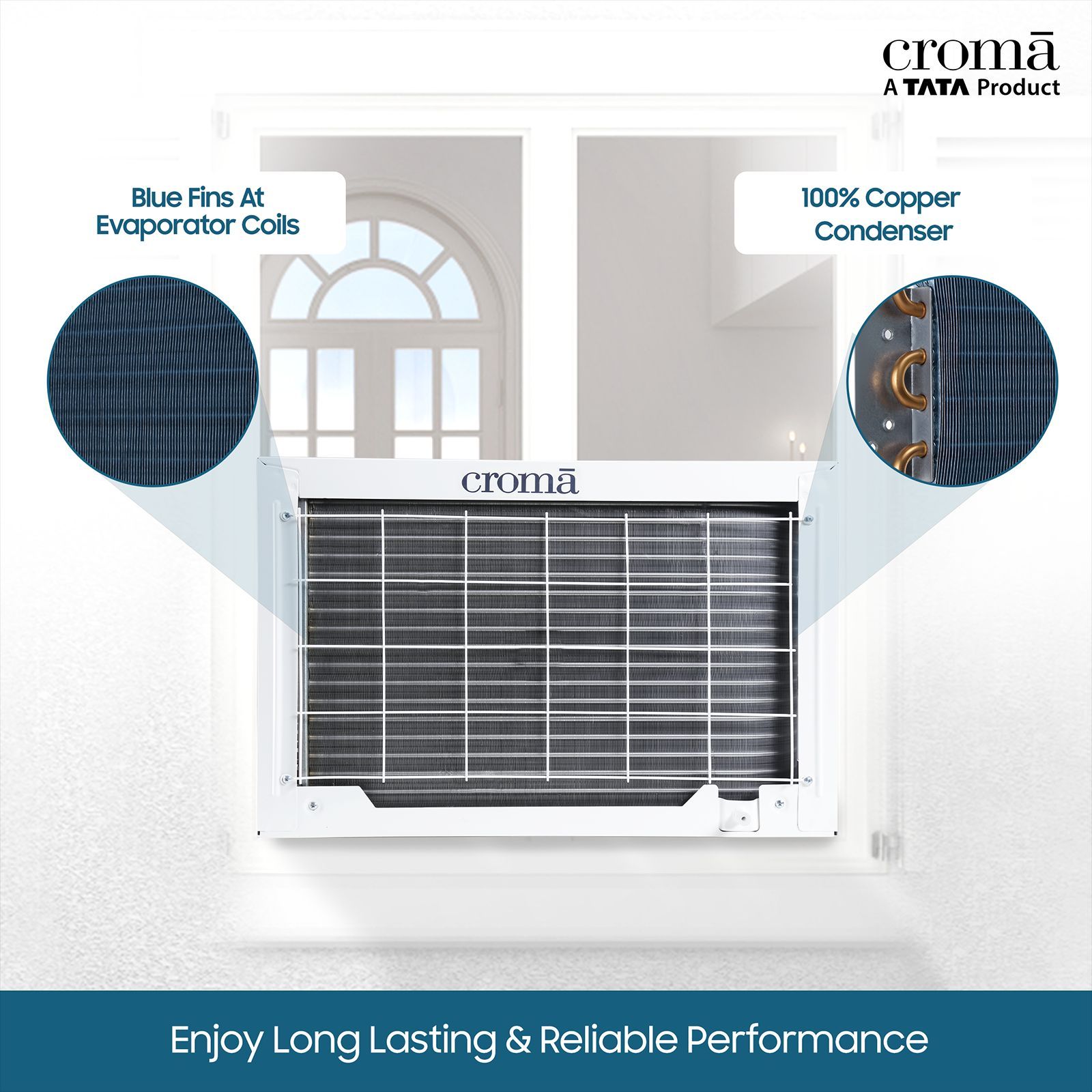 Croma 1.5 Ton 3 Star Fixed Speed Window AC (Copper Condenser, Dust Filter)_10