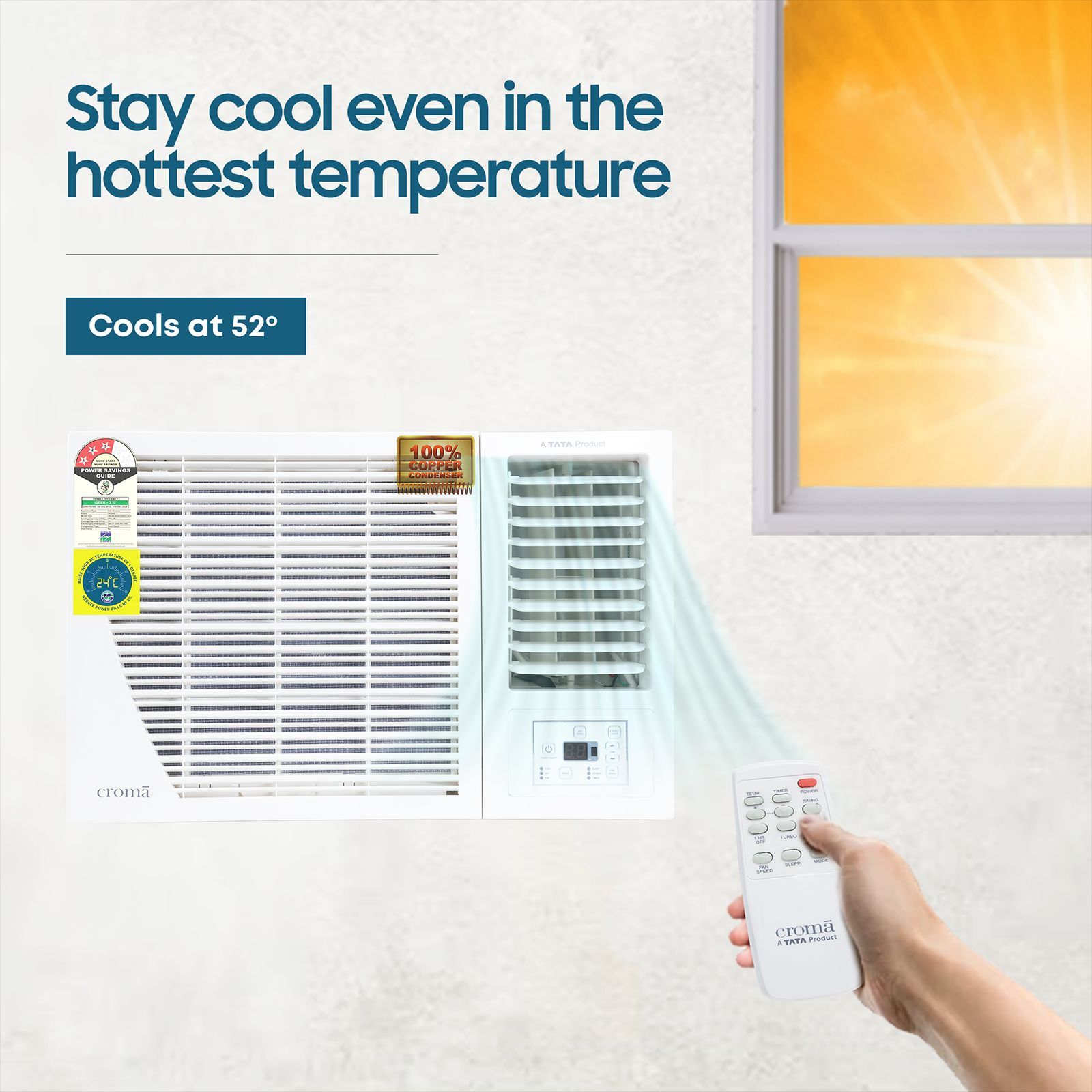 Croma 1.5 Ton 3 Star Fixed Speed Window AC (Copper Condenser, Dust Filter)_11