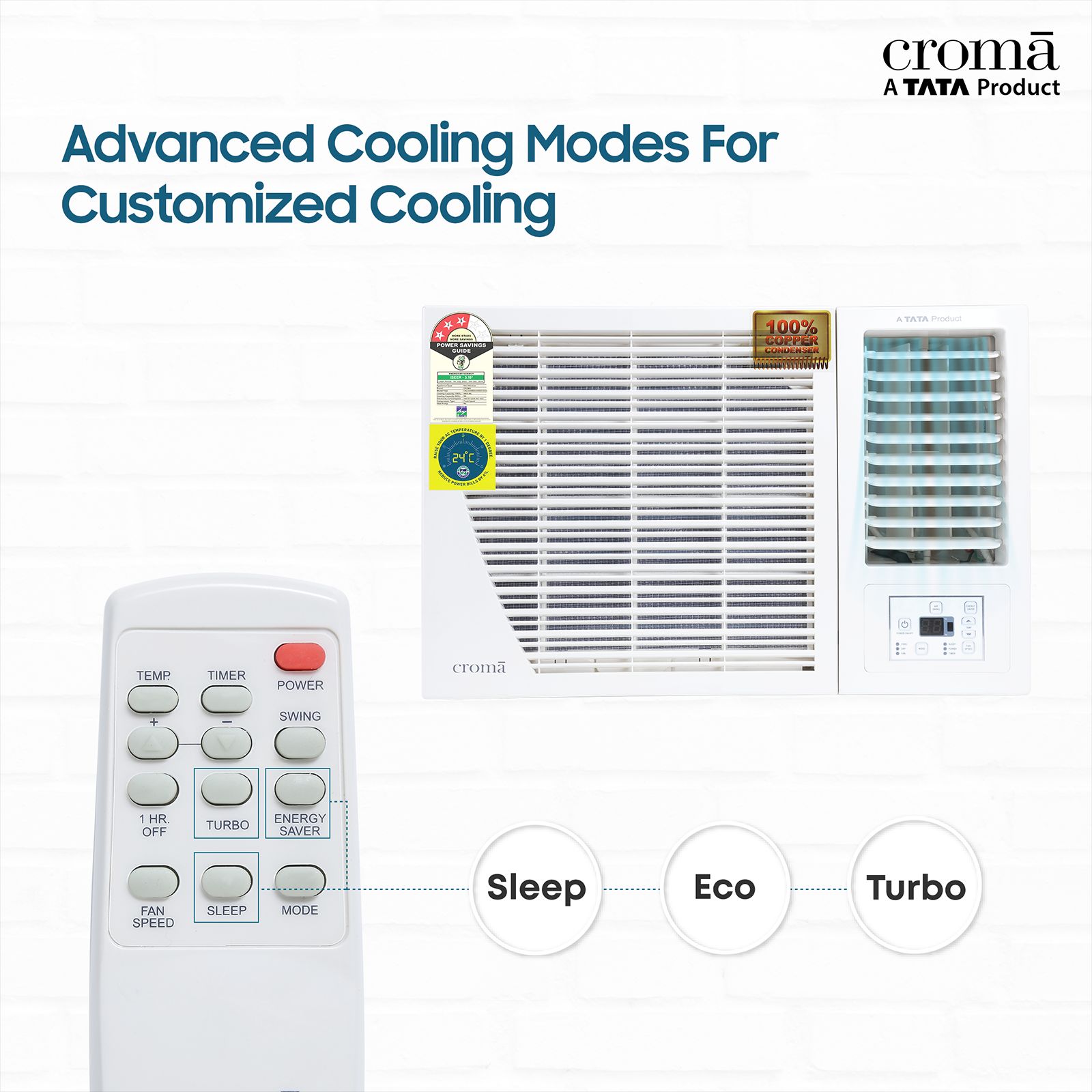 Croma 1.5 Ton 3 Star Fixed Speed Window AC (Copper Condenser, Dust Filter)_12