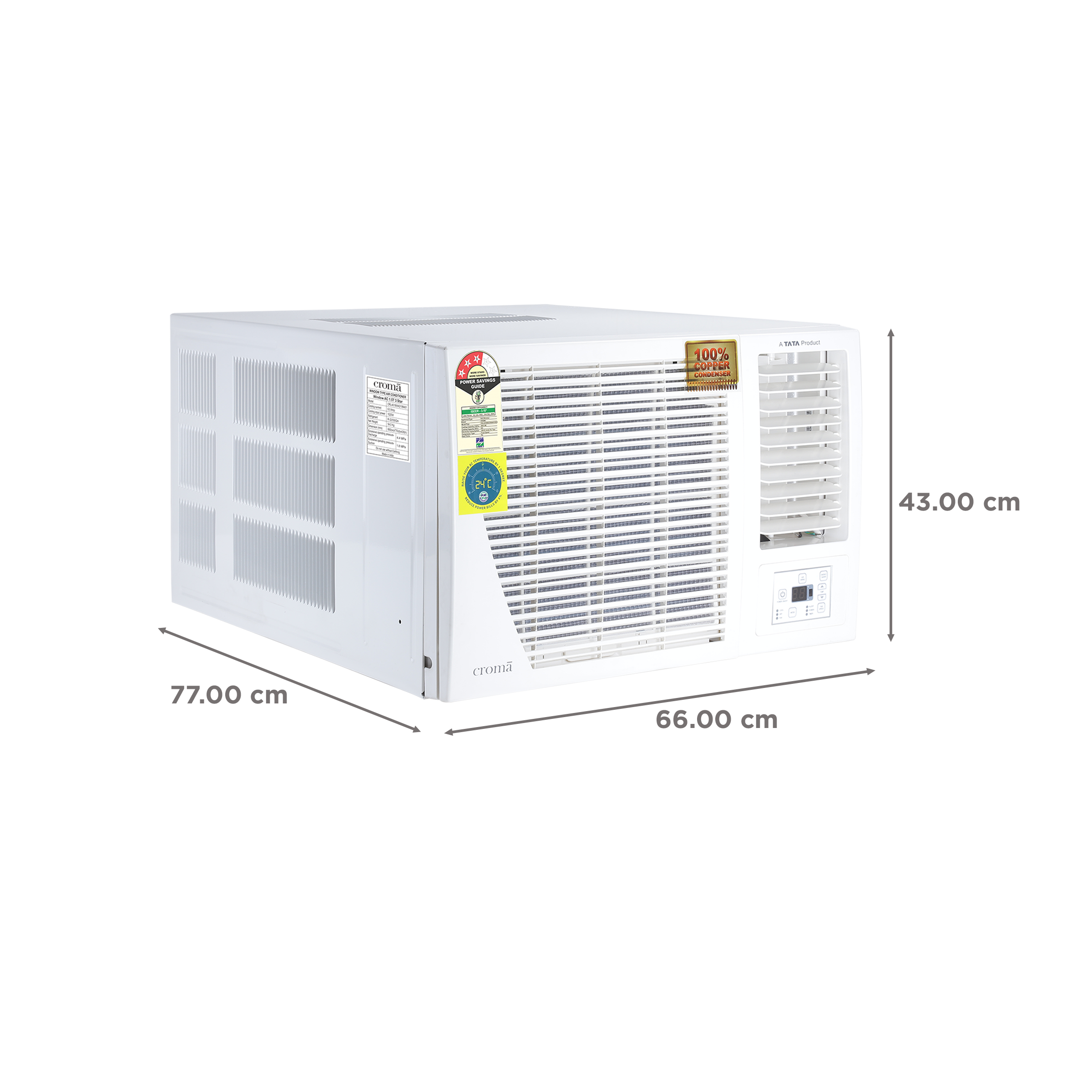 Croma 1.5 Ton 3 Star Fixed Speed Window AC (Copper Condenser, Dust Filter)_3