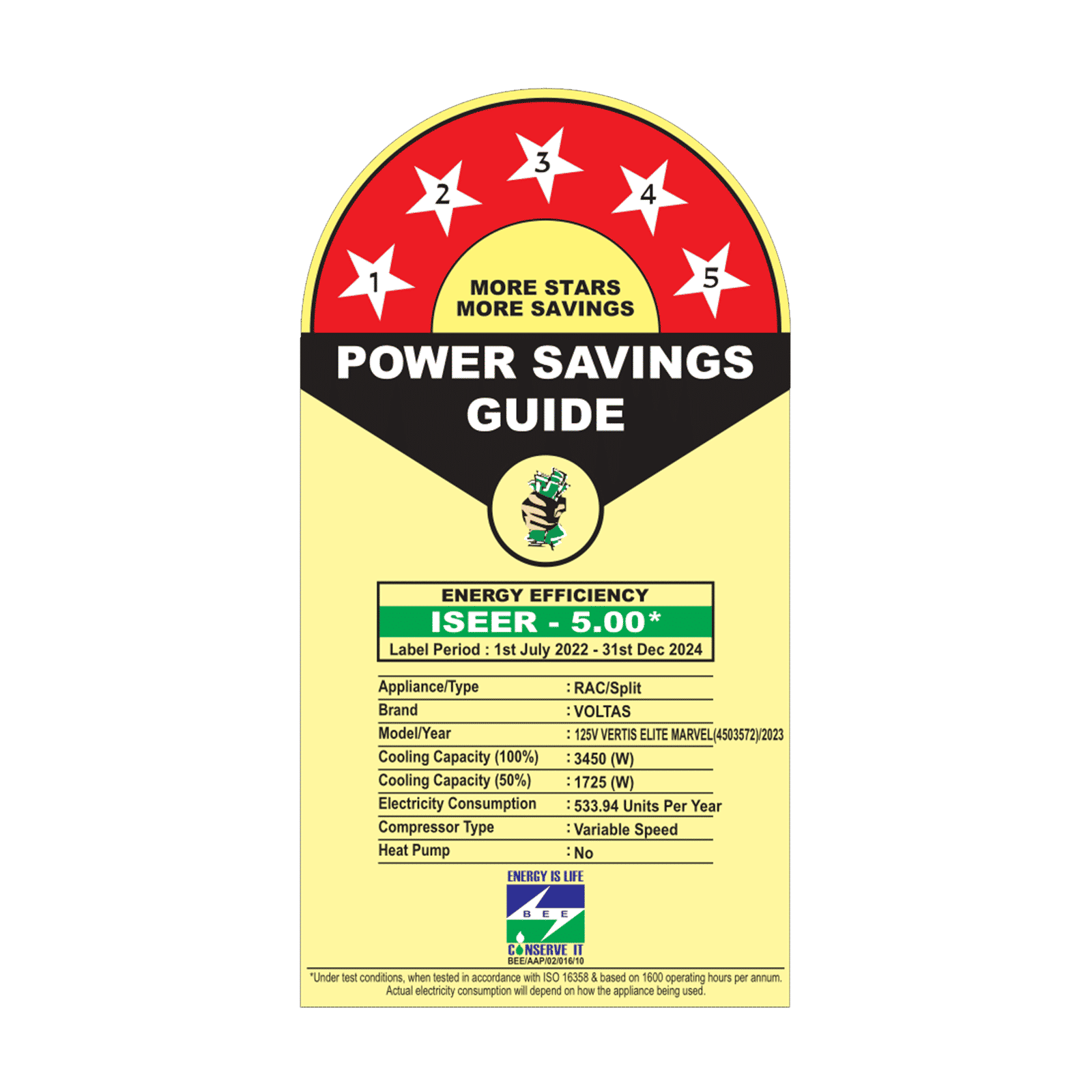 VOLTAS Vertis Elite 5 in 1 Convertible 1 Ton 5 Star Inverter Split AC with 4-Way Swing ( Copper Condenser, 125V Vertis Elite Marvel) VOLTAS Vertis Elite 5 in 1 Convertible 1 Ton 5 Star Inverter Split AC with 4-Way Swing ( Copper Condenser, 125V Vertis Elite Marvel)_3