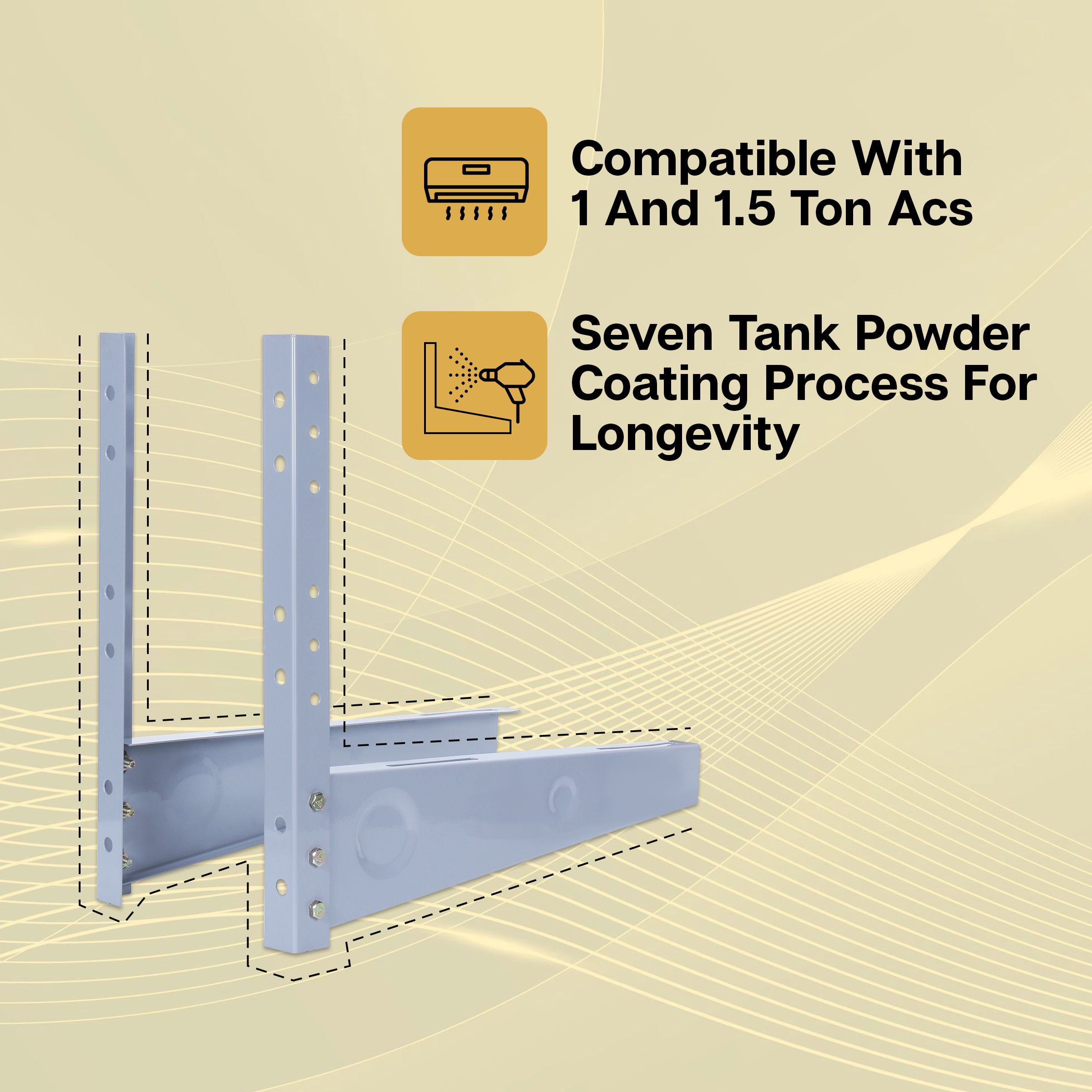 Croma Bracket For Air Conditioner (Powder Coating Process, Grey)_4