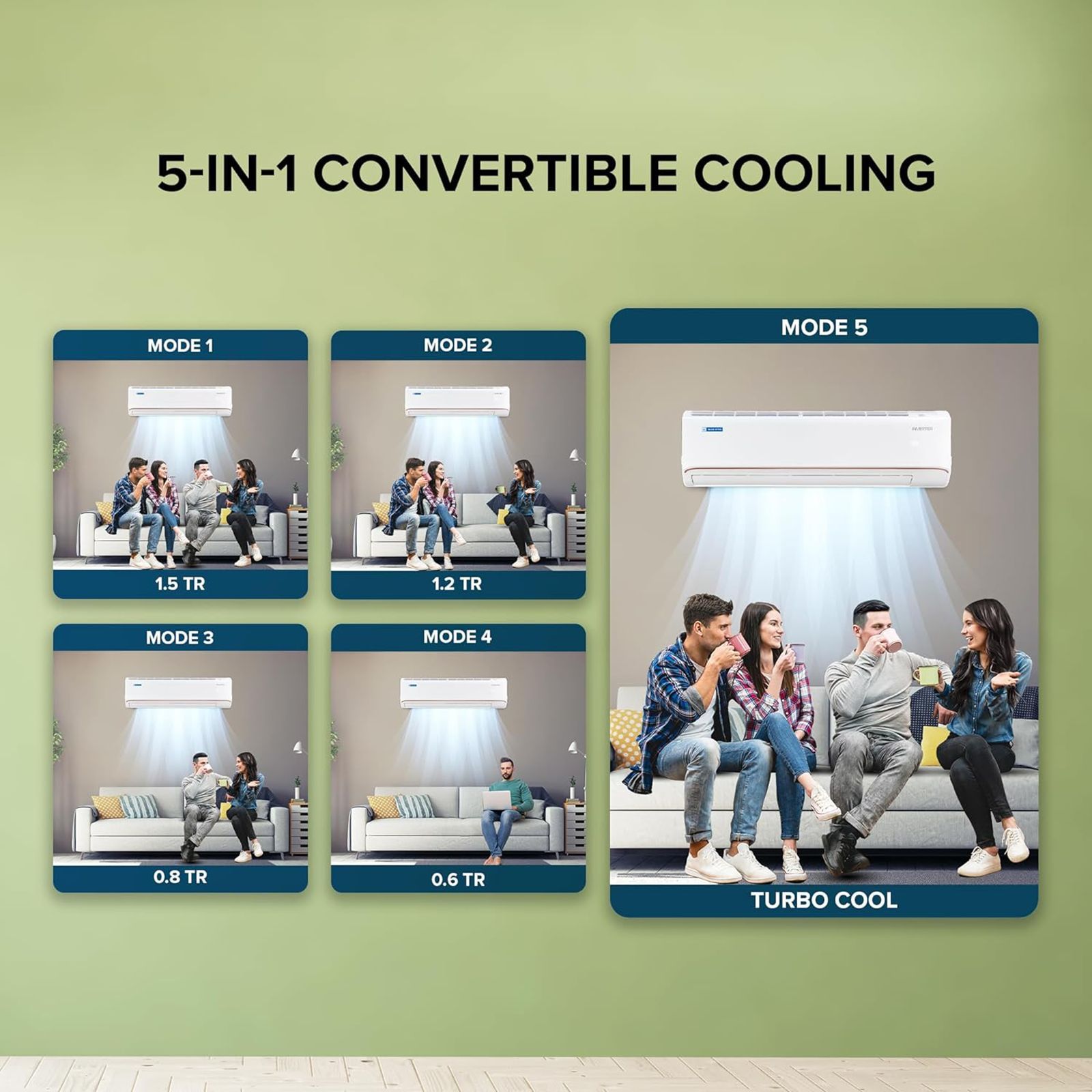 Blue Star M Series 5 in 1 Convertible 1.5 Ton 3 Star Inverter Split AC with 4-Way Swing (Copper Condenser, IC318MNU) Blue Star M Series 5 in 1 Convertible 1.5 Ton 3 Star Inverter Split AC with 4-Way Swing (Copper Condenser, IC318MNU)_13