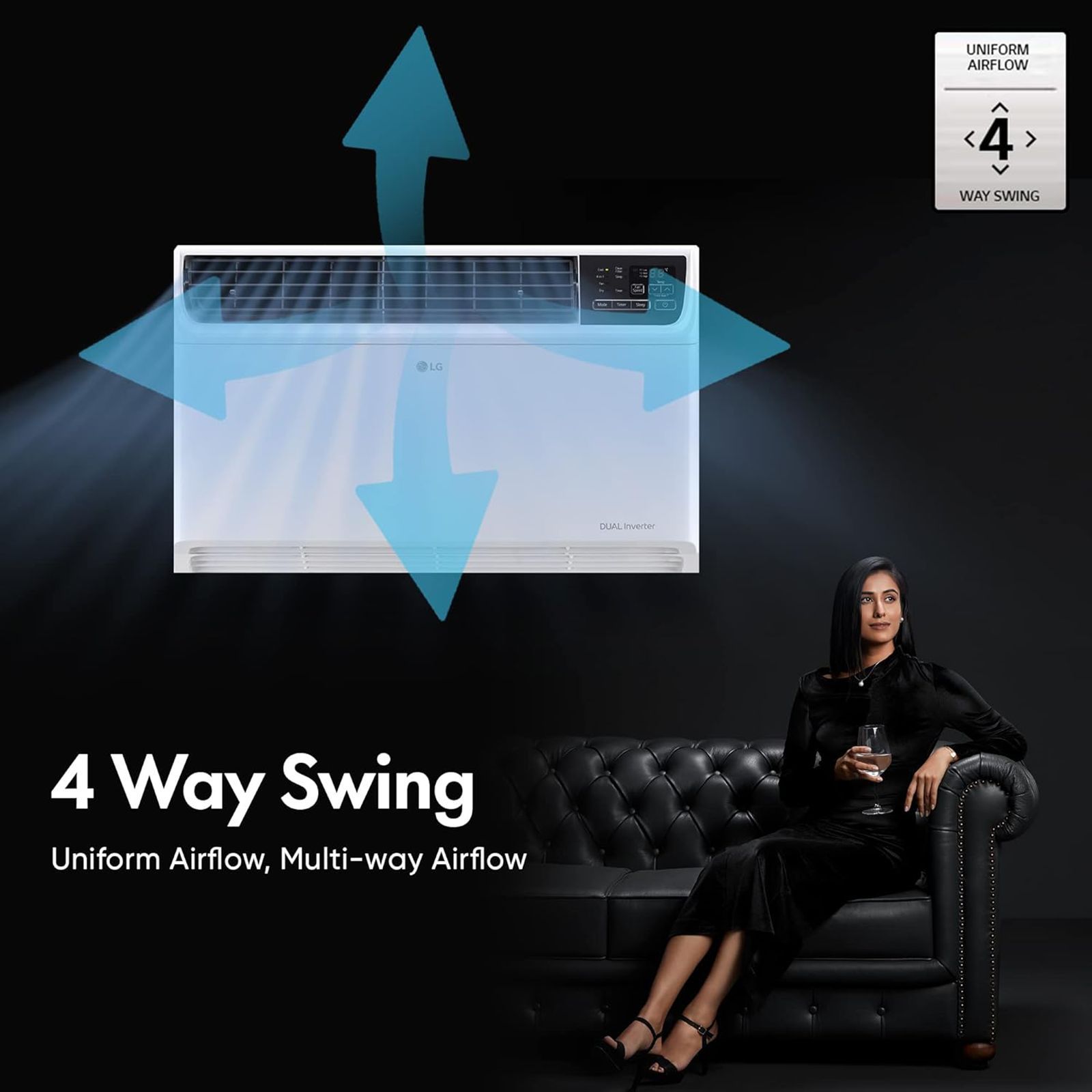 LG 4 in 1 Convertible 1.5 Ton 5 Star Dual Inverter Window AC with Smart Diagnosis System (Copper Condenser, RW-Q18WUZA) LG 4 in 1 Convertible 1.5 Ton 5 Star Dual Inverter Window AC with Smart Diagnosis System (Copper Condenser, RW-Q18WUZA)_21