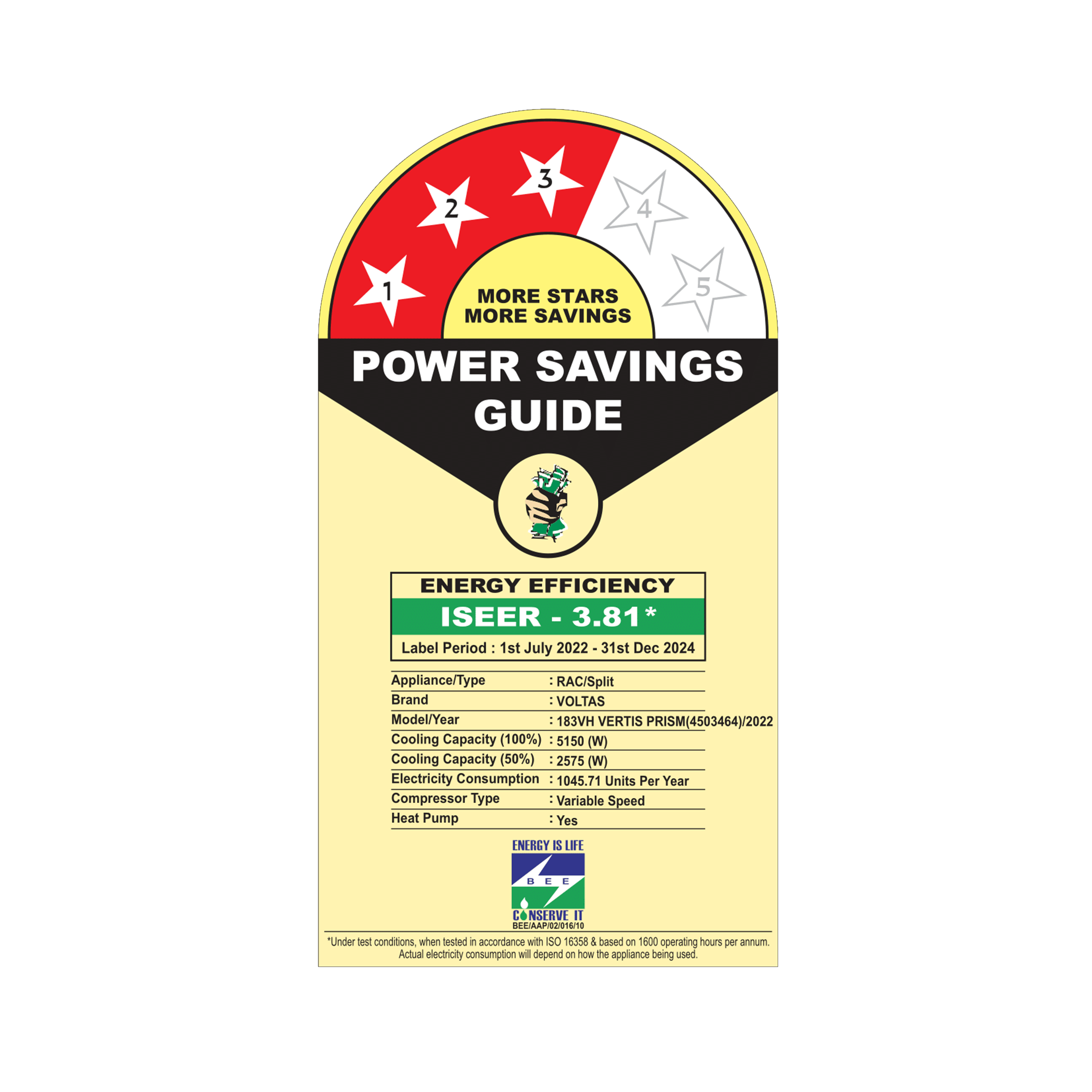 VOLTAS Vertis 5 in 1 Convertible 1.5 Ton 3 Star Hot & Cold Inverter Split AC with 4-Way Swing ( Copper Condenser, 183VH Vertis Prism)_3