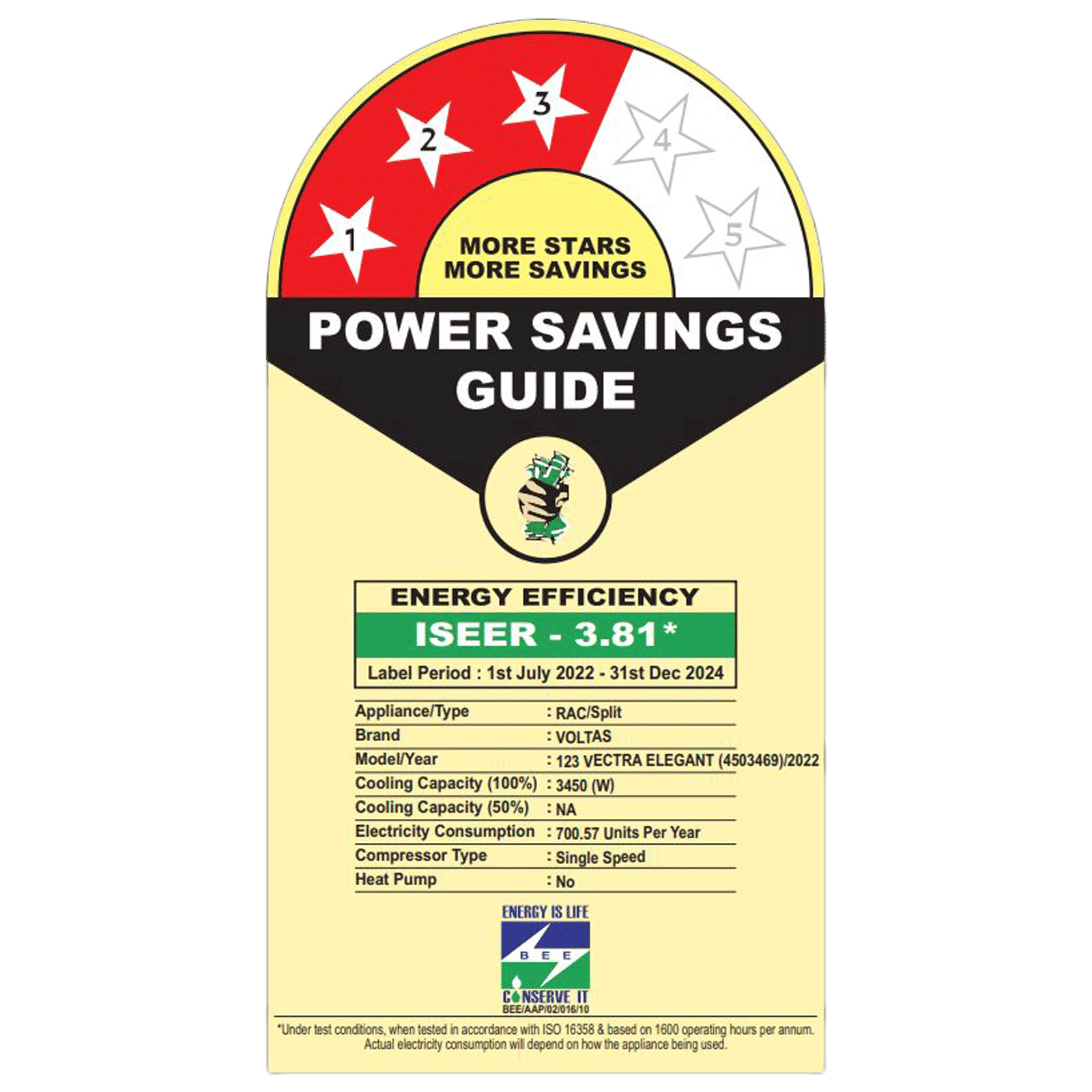 VOLTAS 123 Vectra Elegant 1 Ton 3 Star Split AC (Copper Condenser, Anti Dust Filter) VOLTAS 123 Vectra Elegant 1 Ton 3 Star Split AC (Copper Condenser, Anti Dust Filter)_3