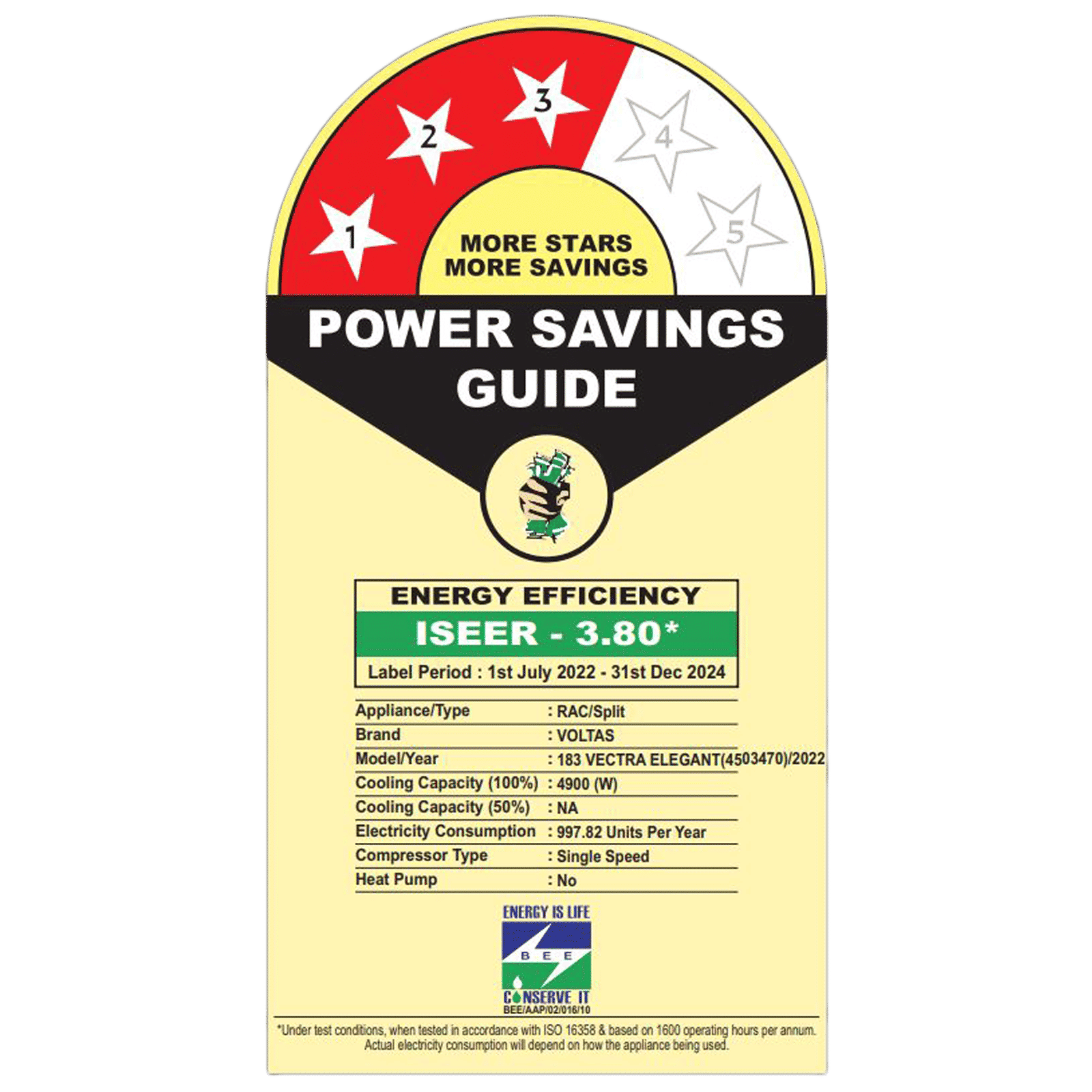 VOLTAS 183 Vectra Elegant 1.5 Ton 3 Star Split AC (Copper Condenser, Anti-Dust Filter)_3