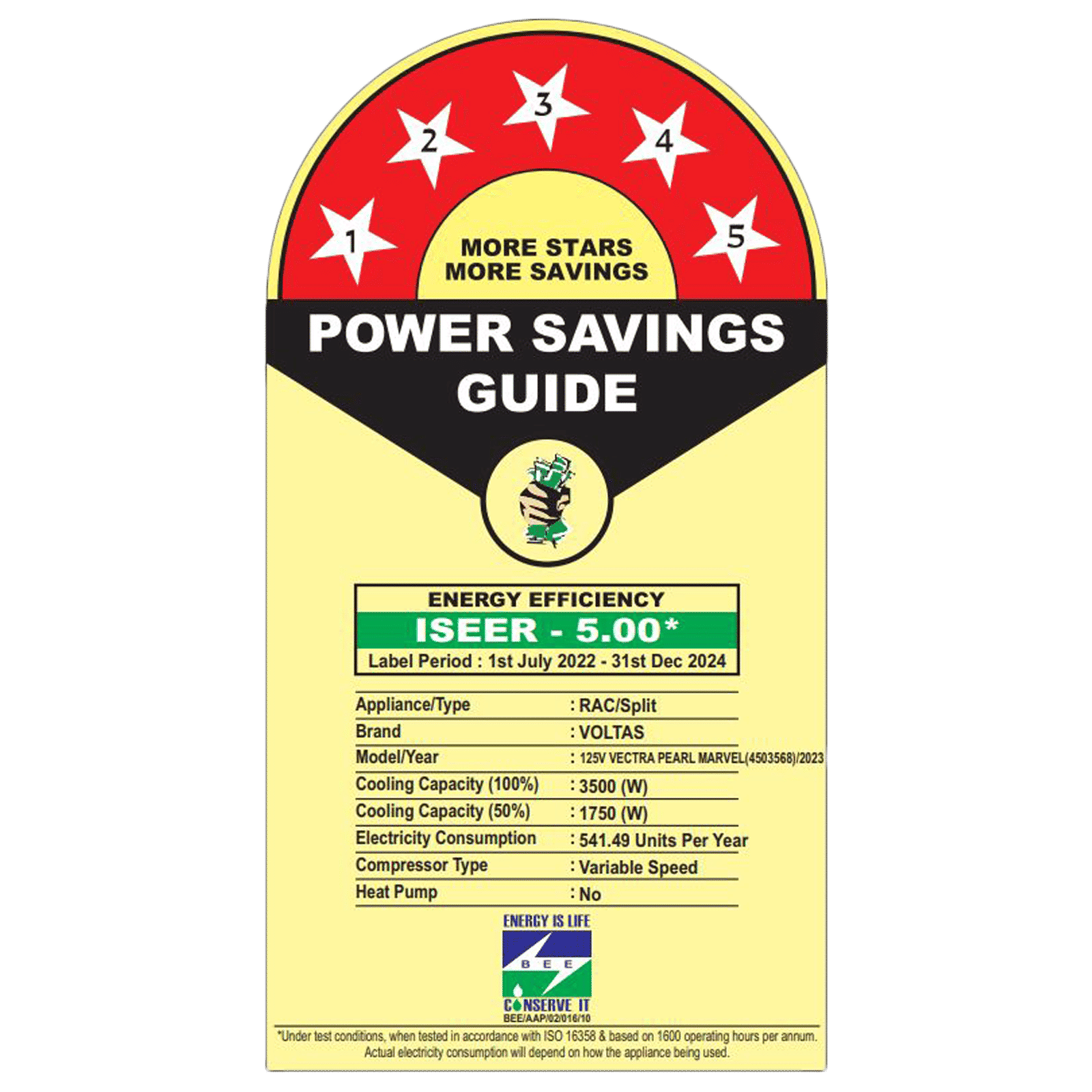 VOLTAS 125V Vectra Pearl Marvel 4 in 1 Convertible 1 Ton 5 Star Inverter Split AC with Anti Dust Filter (Copper Condenser, 4503568)_3