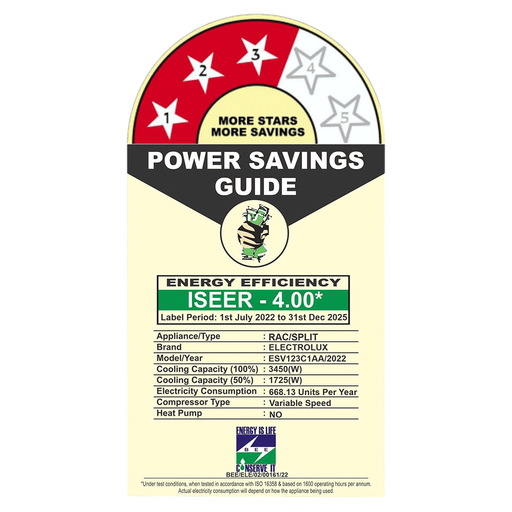 Electrolux UltimateHome 300 1 Ton 3 Star Inverter Split AC (Copper Condenser, PM 2.5 Filter, ESV123C1AA)_3