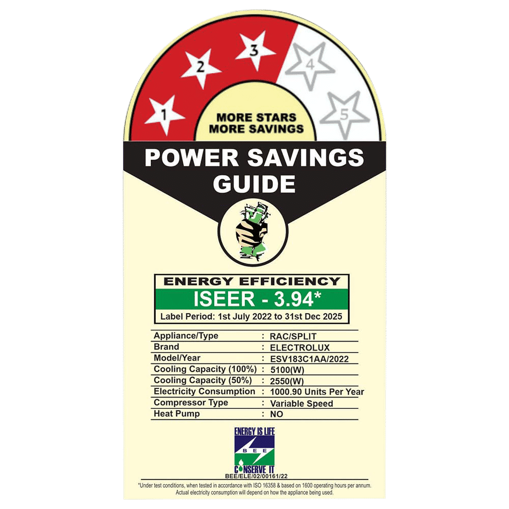 Electrolux UltimateHome 300 1.5 Ton 3 Star Inverter Split AC (Copper Condenser, PM 2.5 Filter, ESV183C1AA) Electrolux UltimateHome 300 1.5 Ton 3 Star Inverter Split AC (Copper Condenser, PM 2.5 Filter, ESV183C1AA)_3